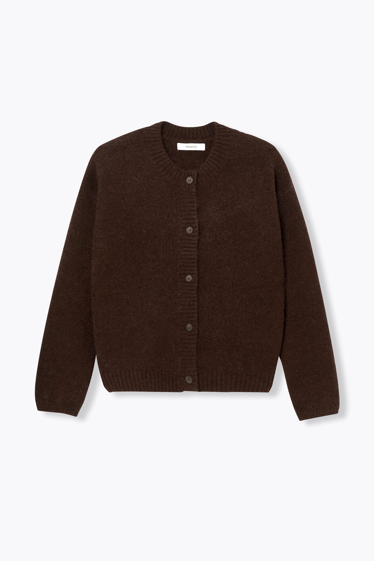 Round-neck cardigan - Dark brown | Promod