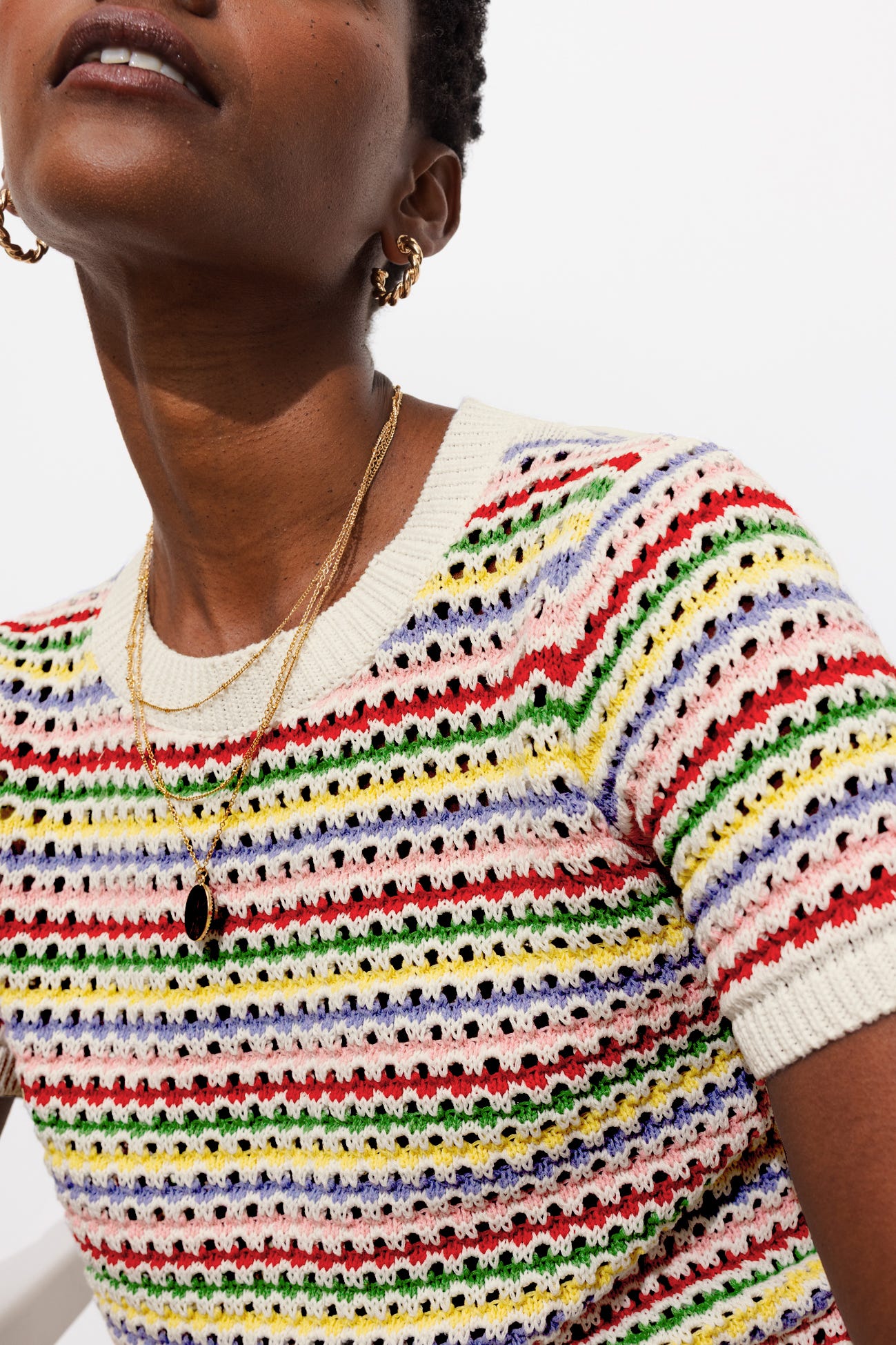 Pull rayé en crochet