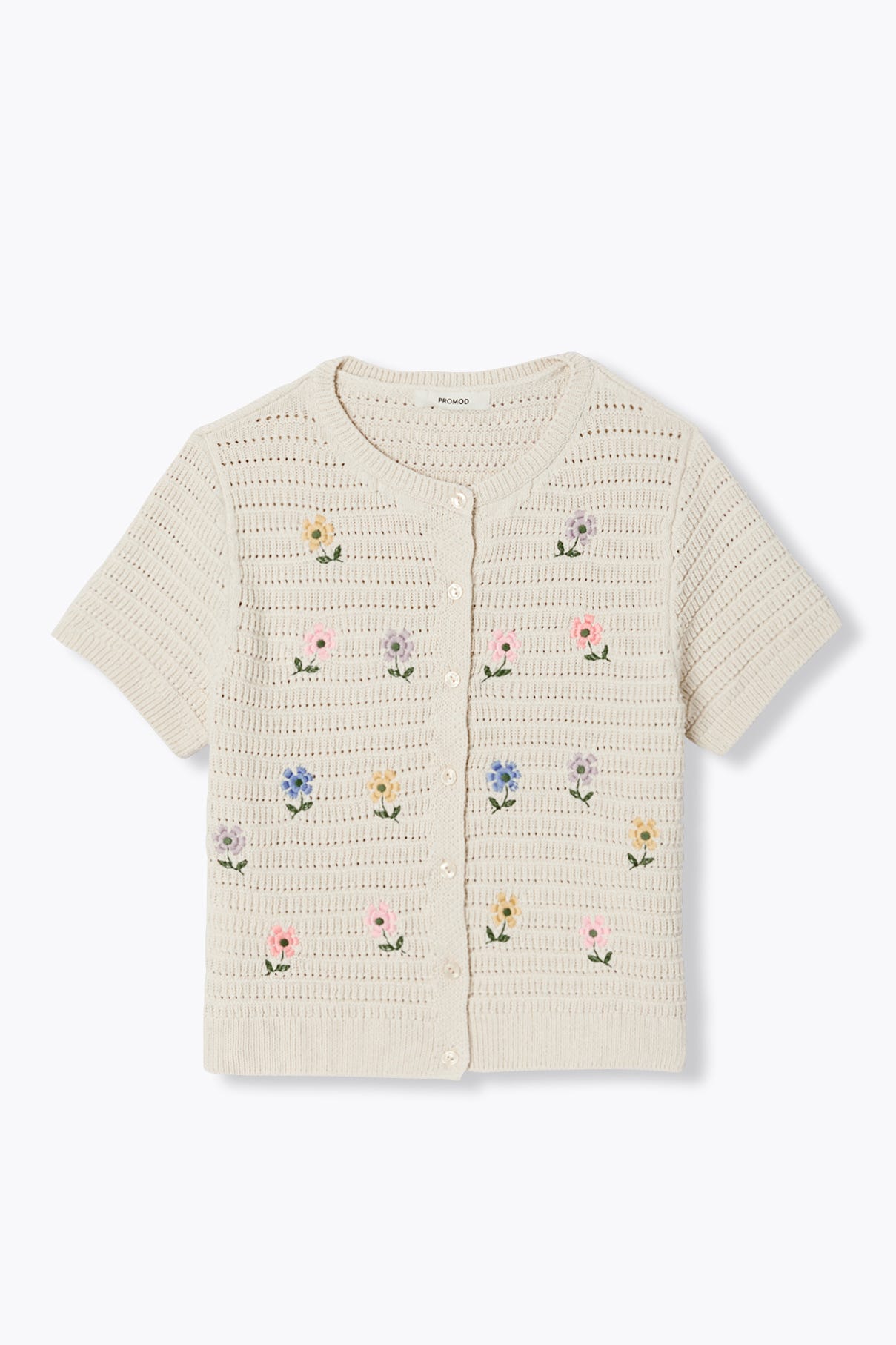 Cardigan brodé de fleurs Femme