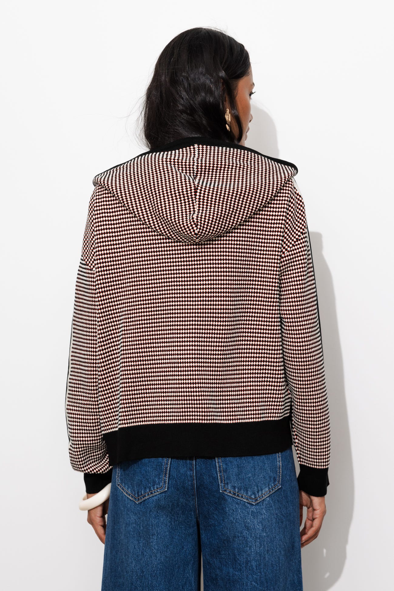 Cardigan à capuche en jacquard