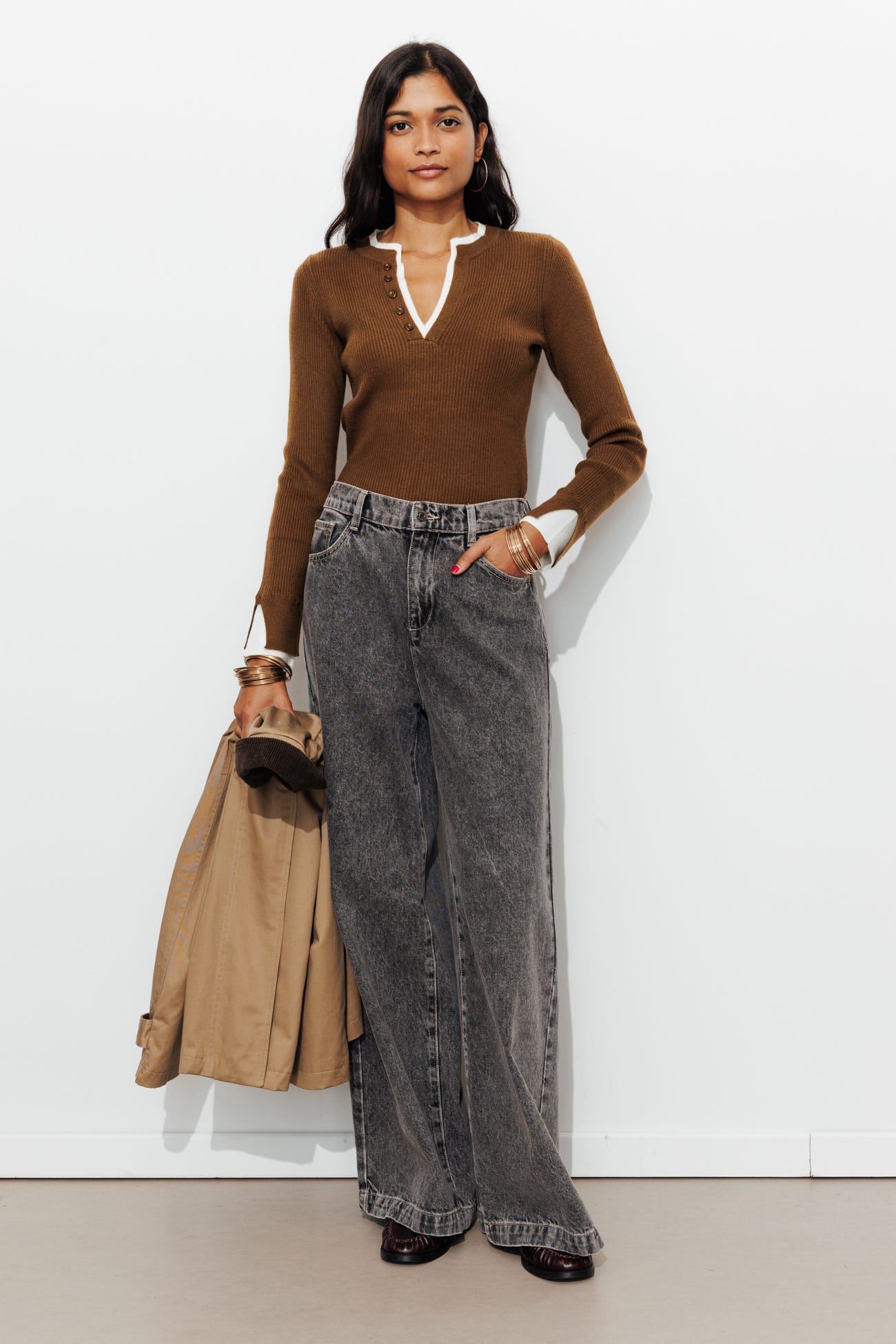 Ripp-Pullover im Lagenlook