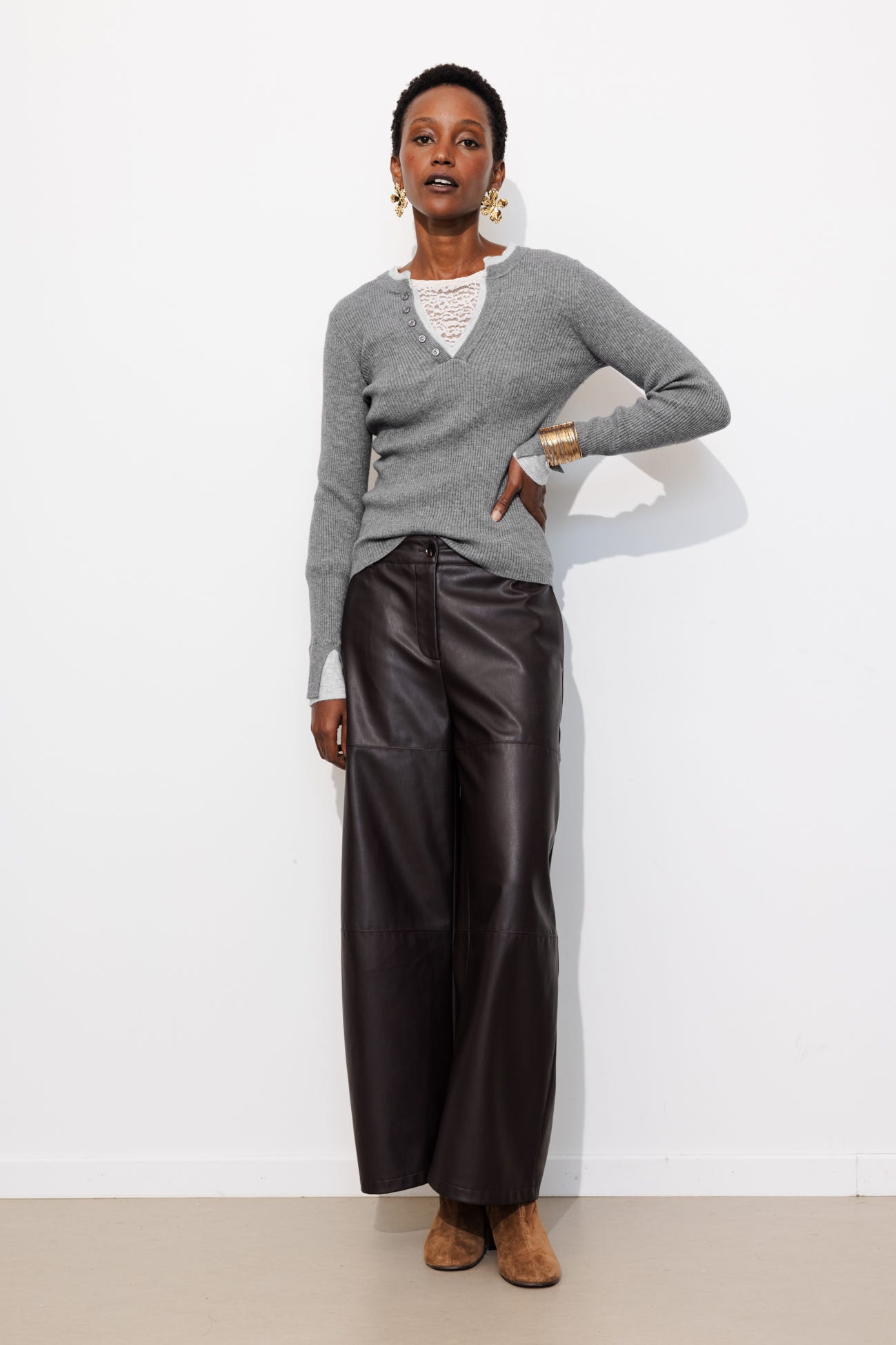 Ripp-Pullover im Lagenlook