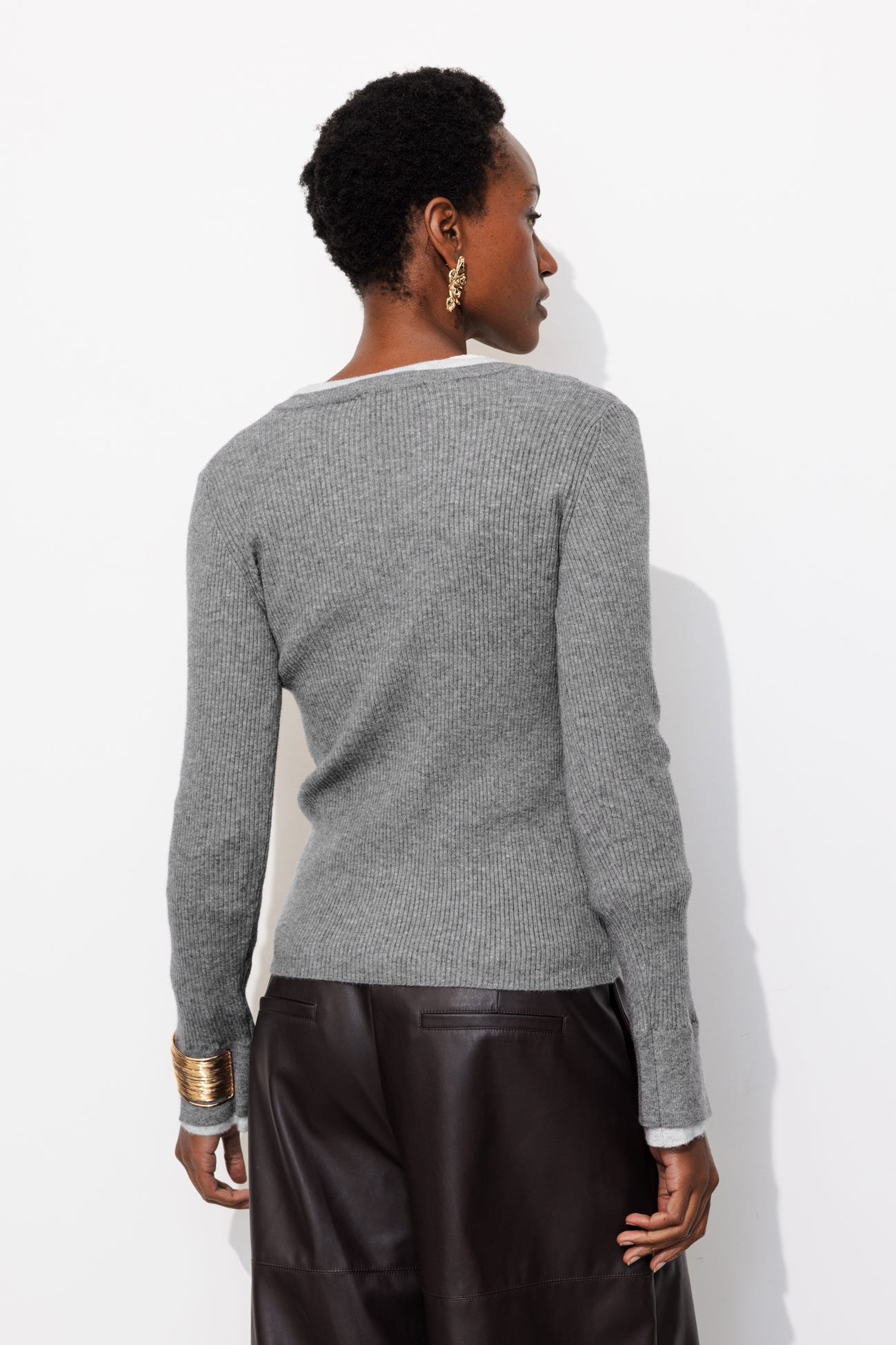 Ripp-Pullover im Lagenlook