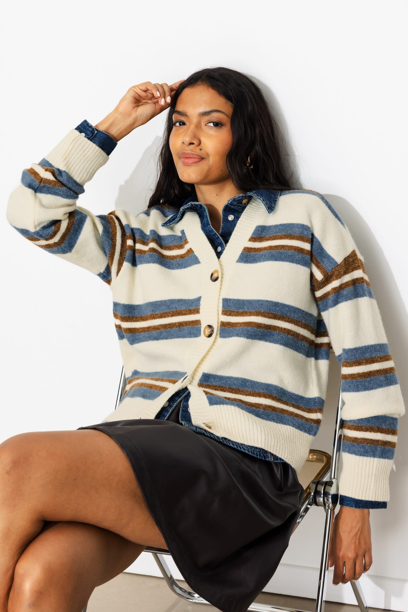 Cardigan rayé Femme