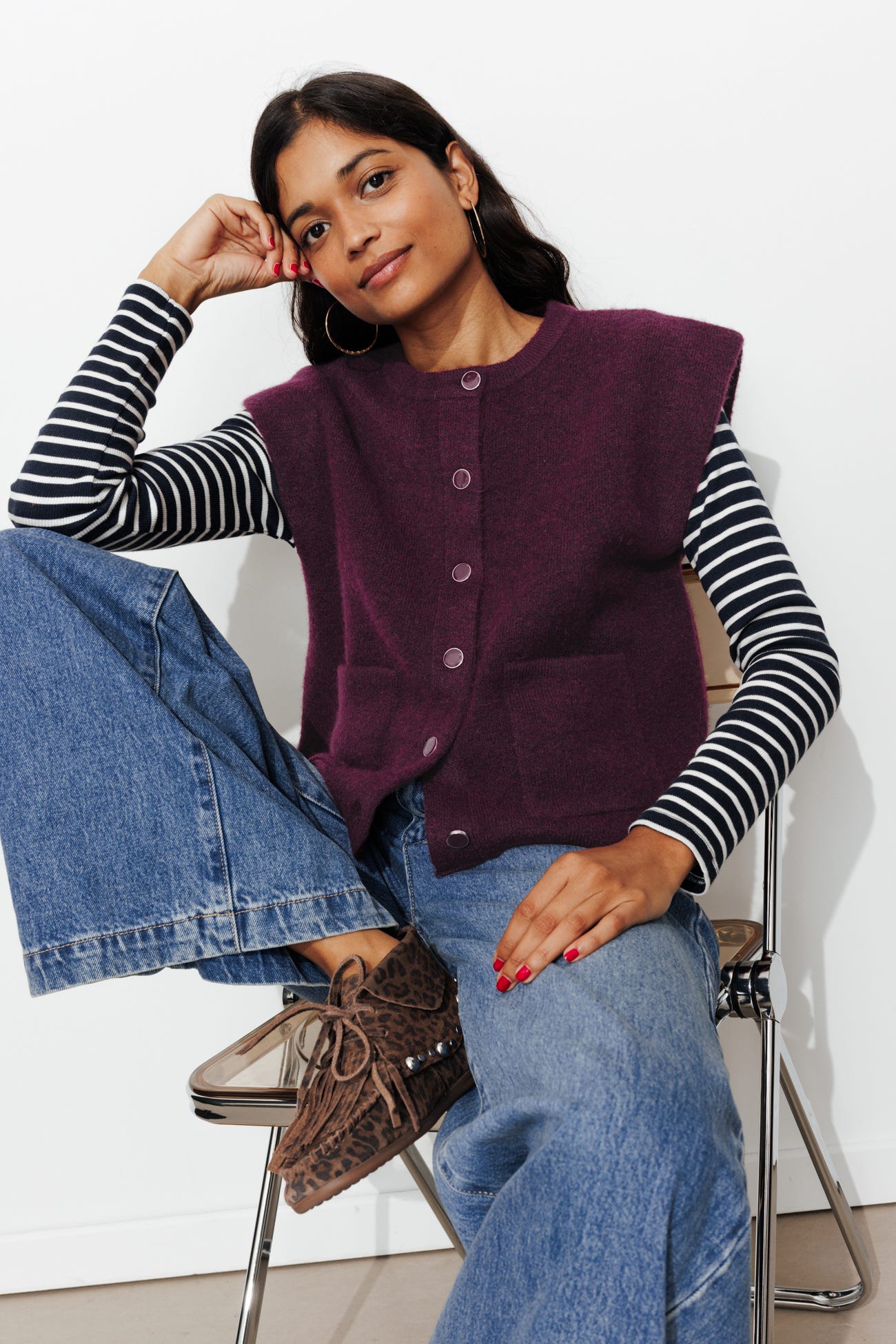 Cardigan sans manches Femme