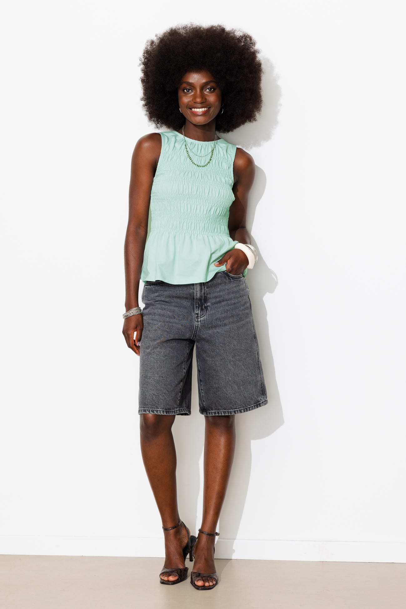 Débardeur smocké Femme