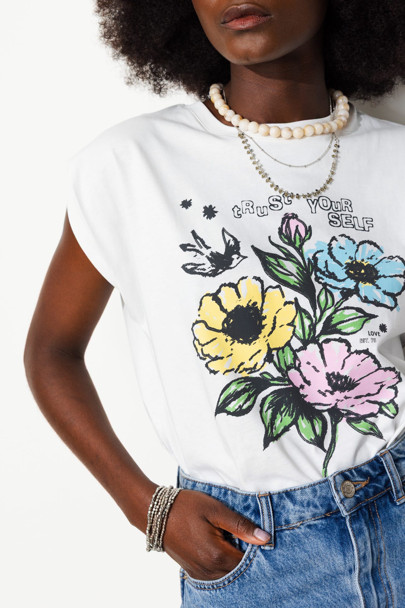 T-shirt à fleurs Femme
