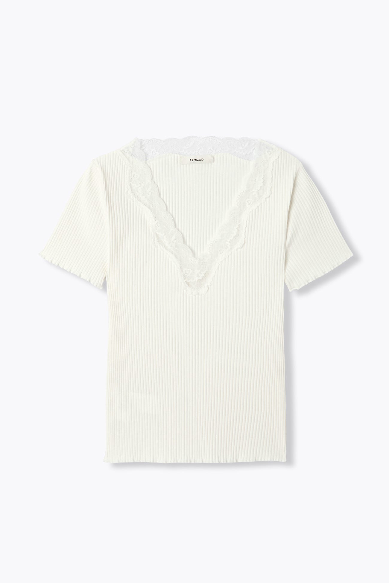 T-shirt détail dentelle Femme