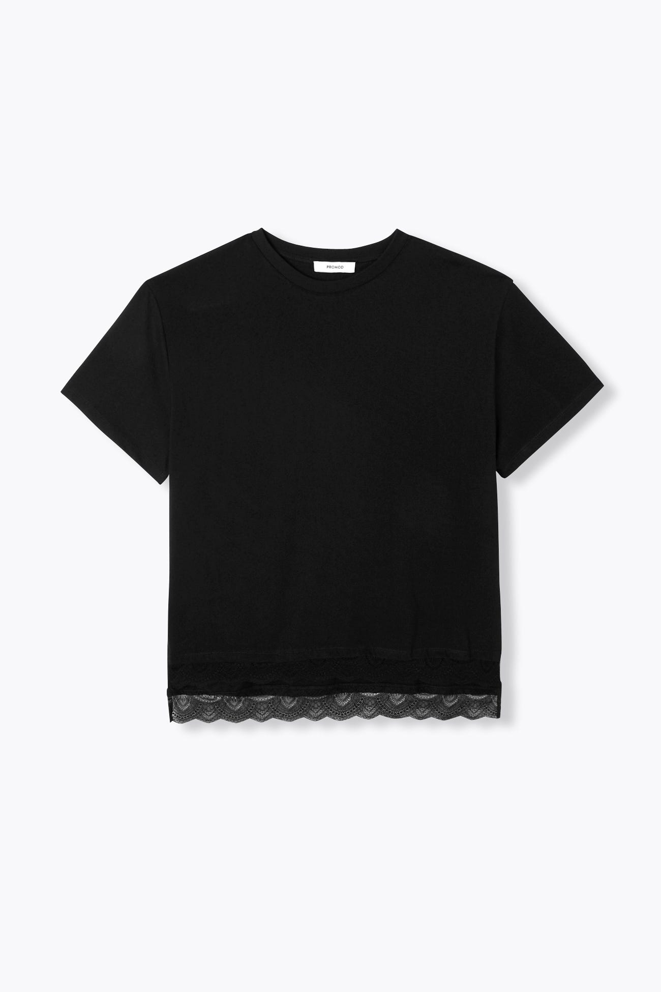 T-shirt détail dentelle Femme