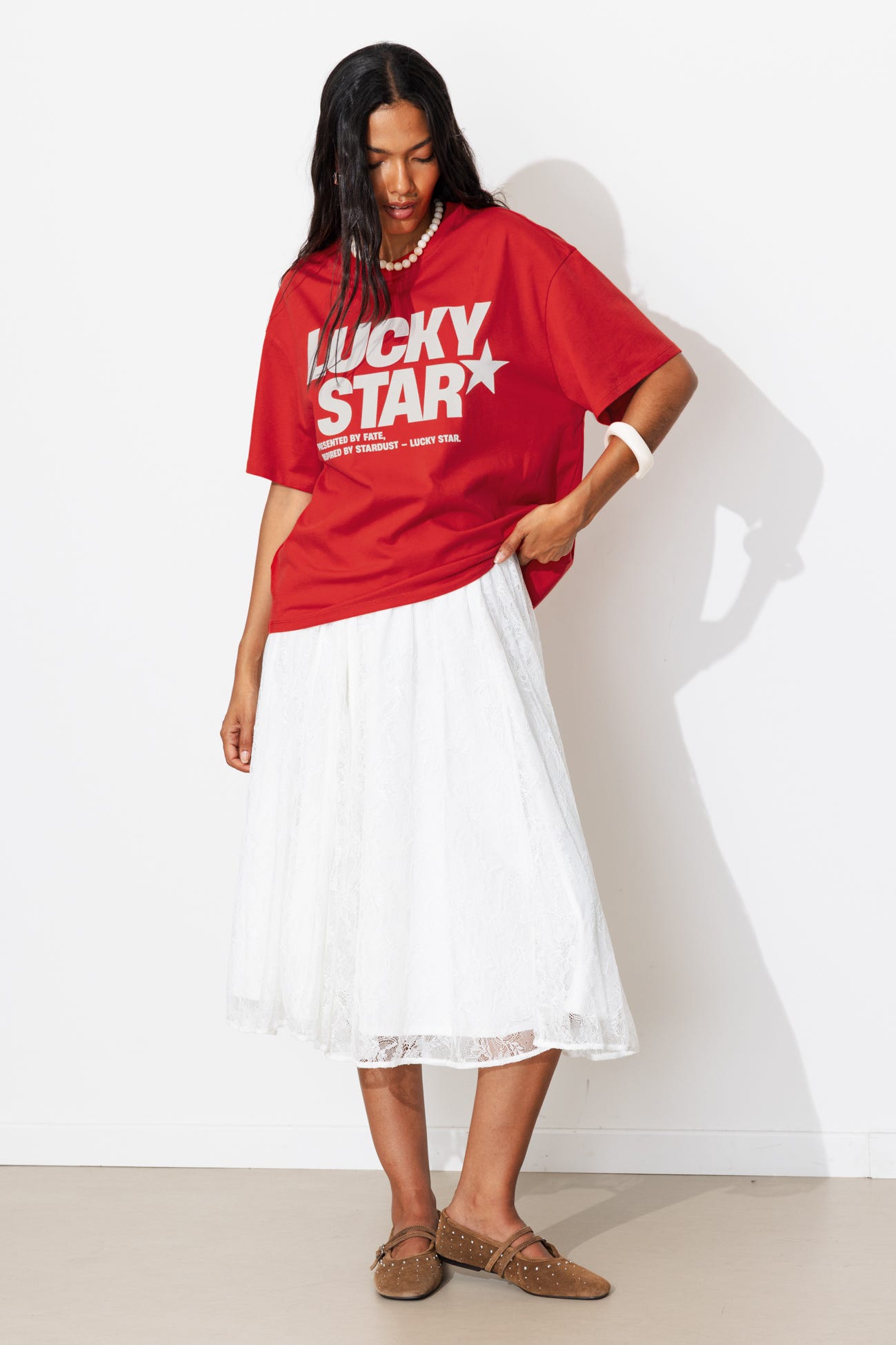 T-shirt à message lucky star