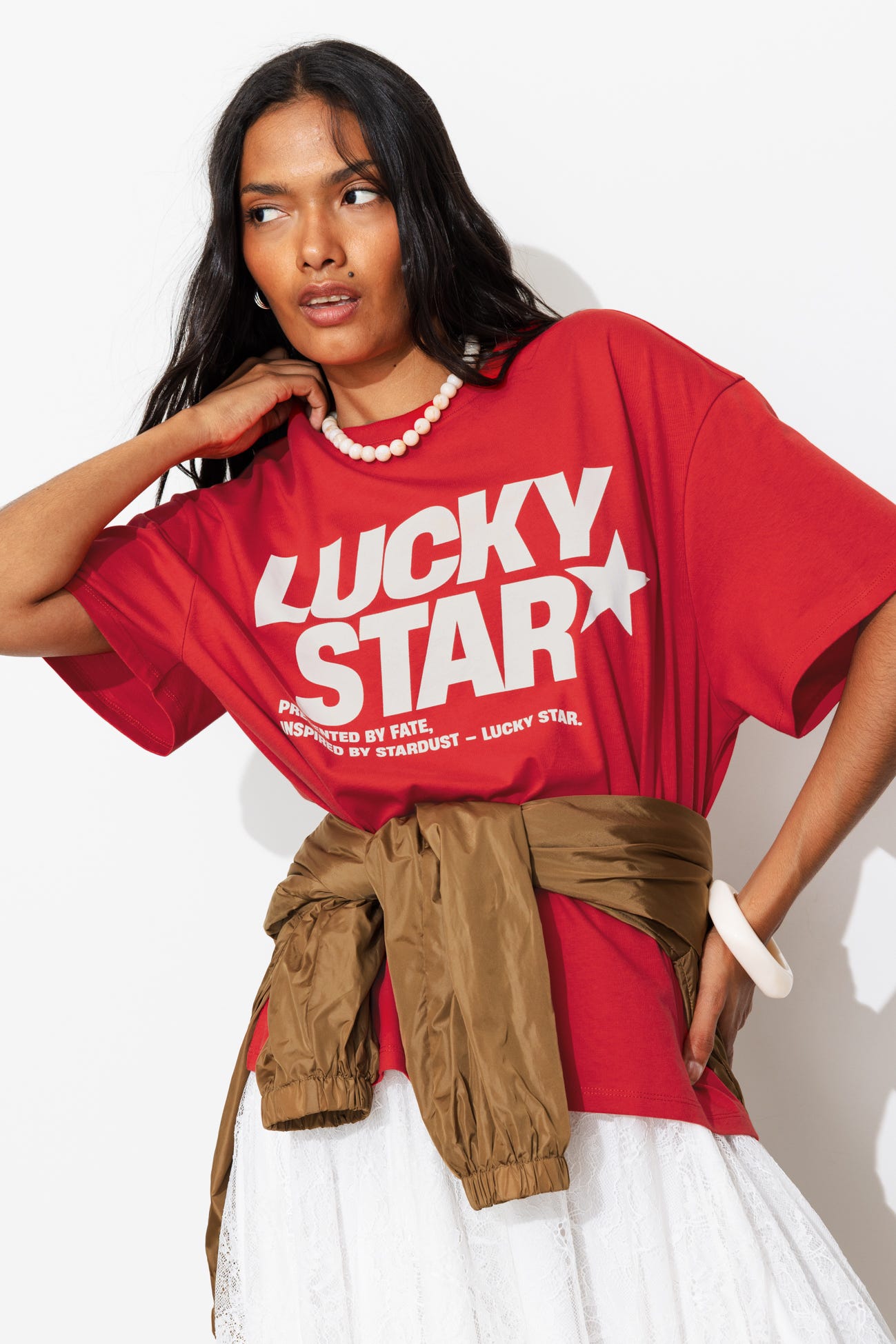 T-shirt à message lucky star