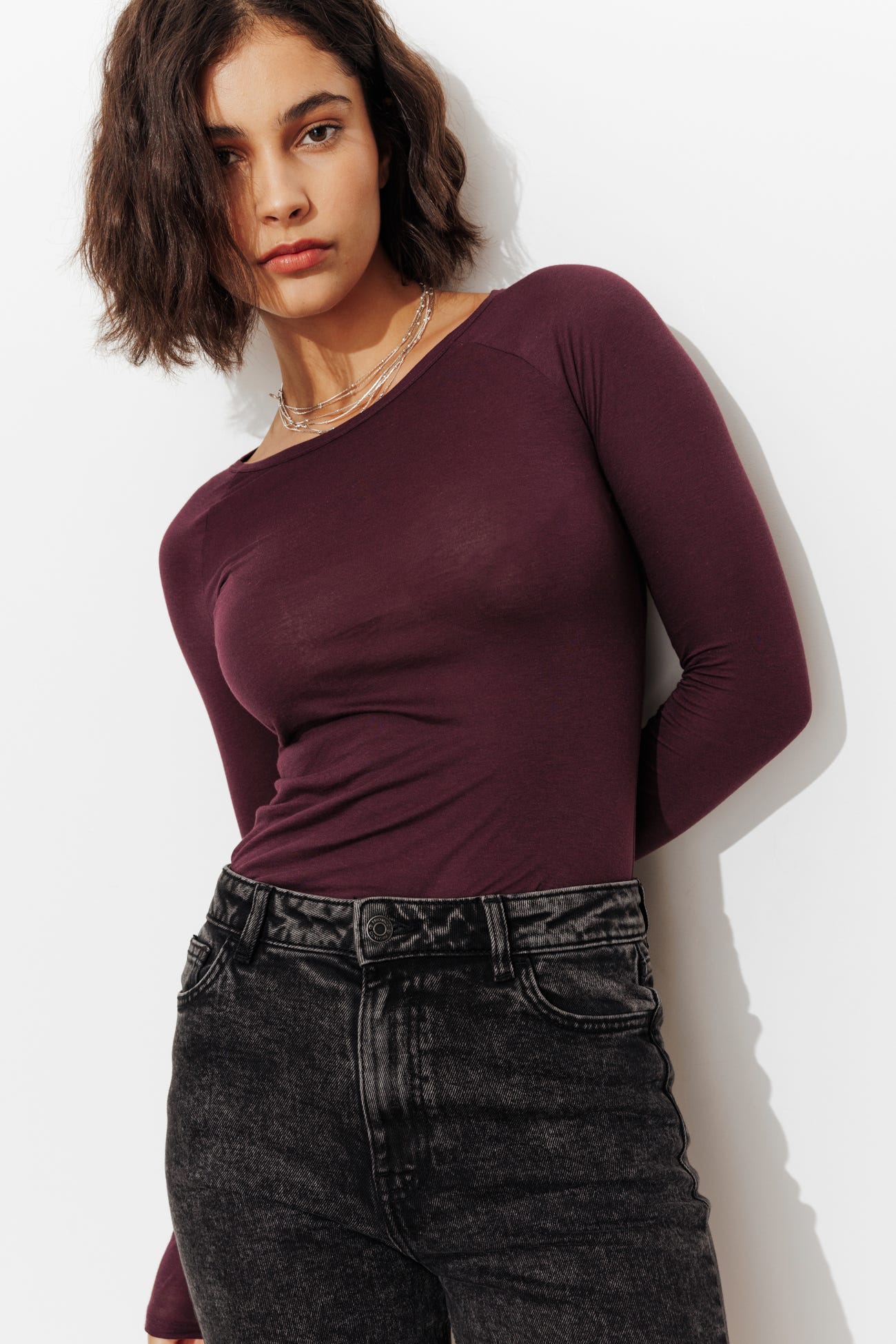 T-shirt fin manches longues