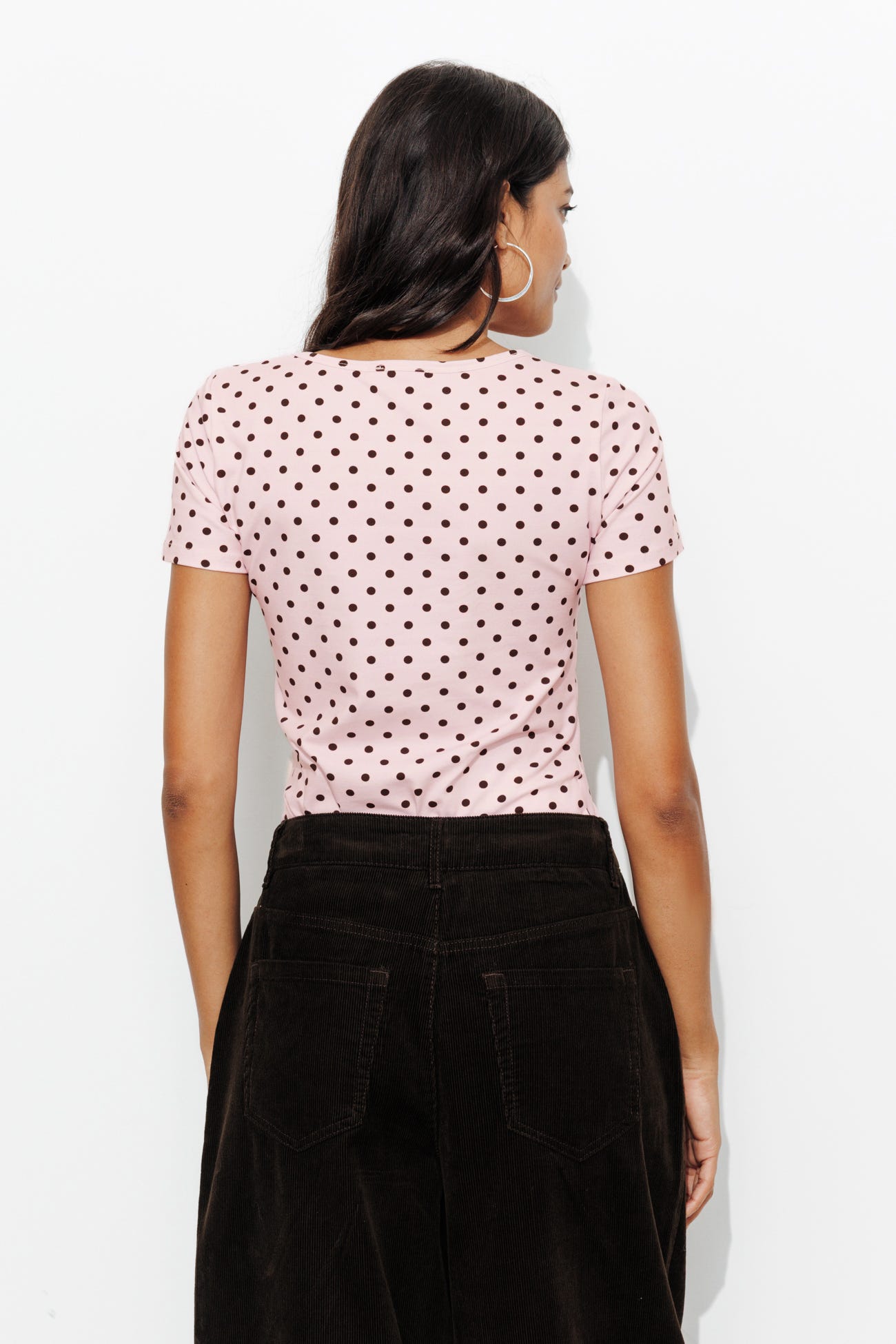 T-shirt à pois col hublot