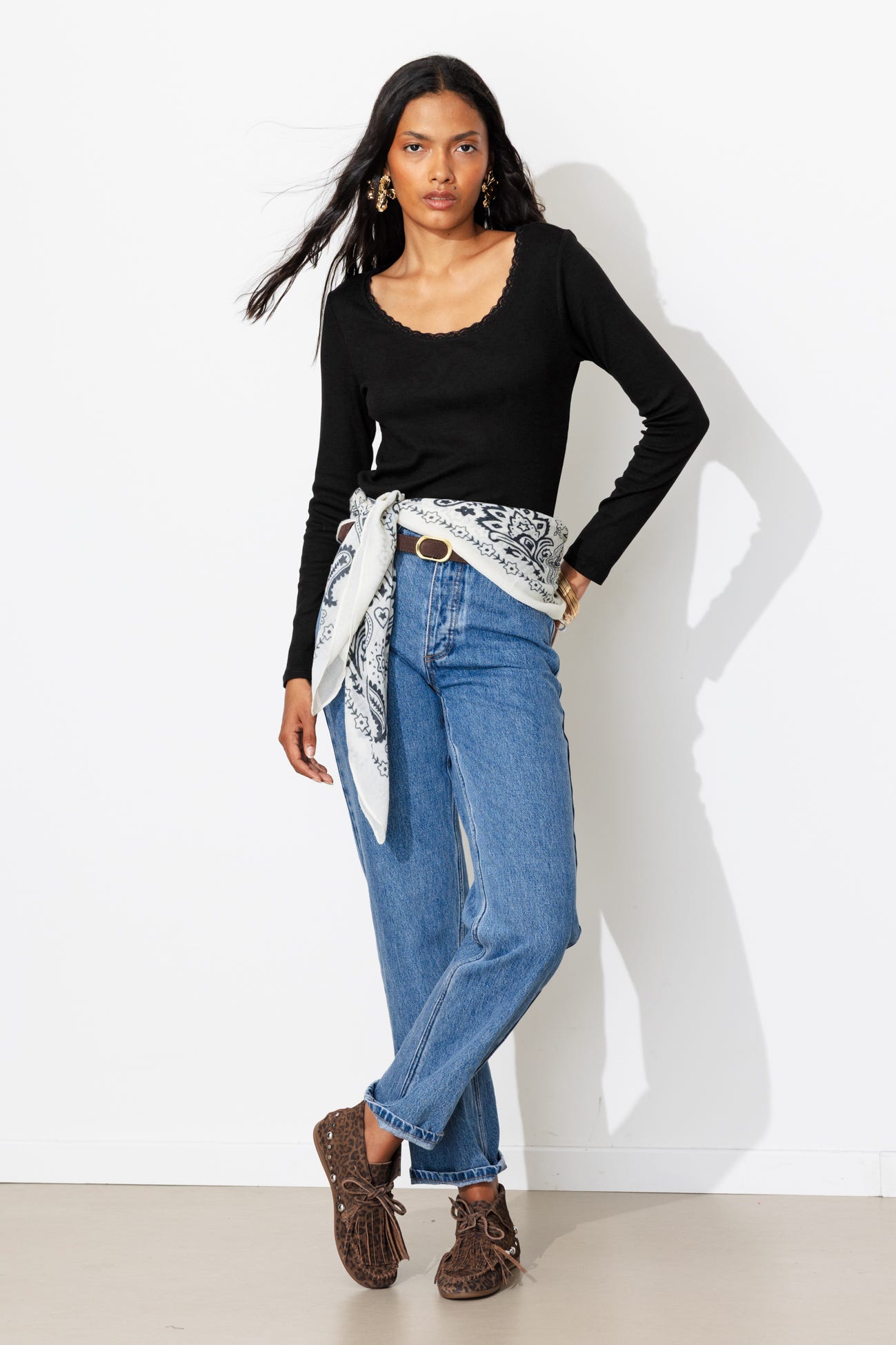 Lace-detail t-shirt