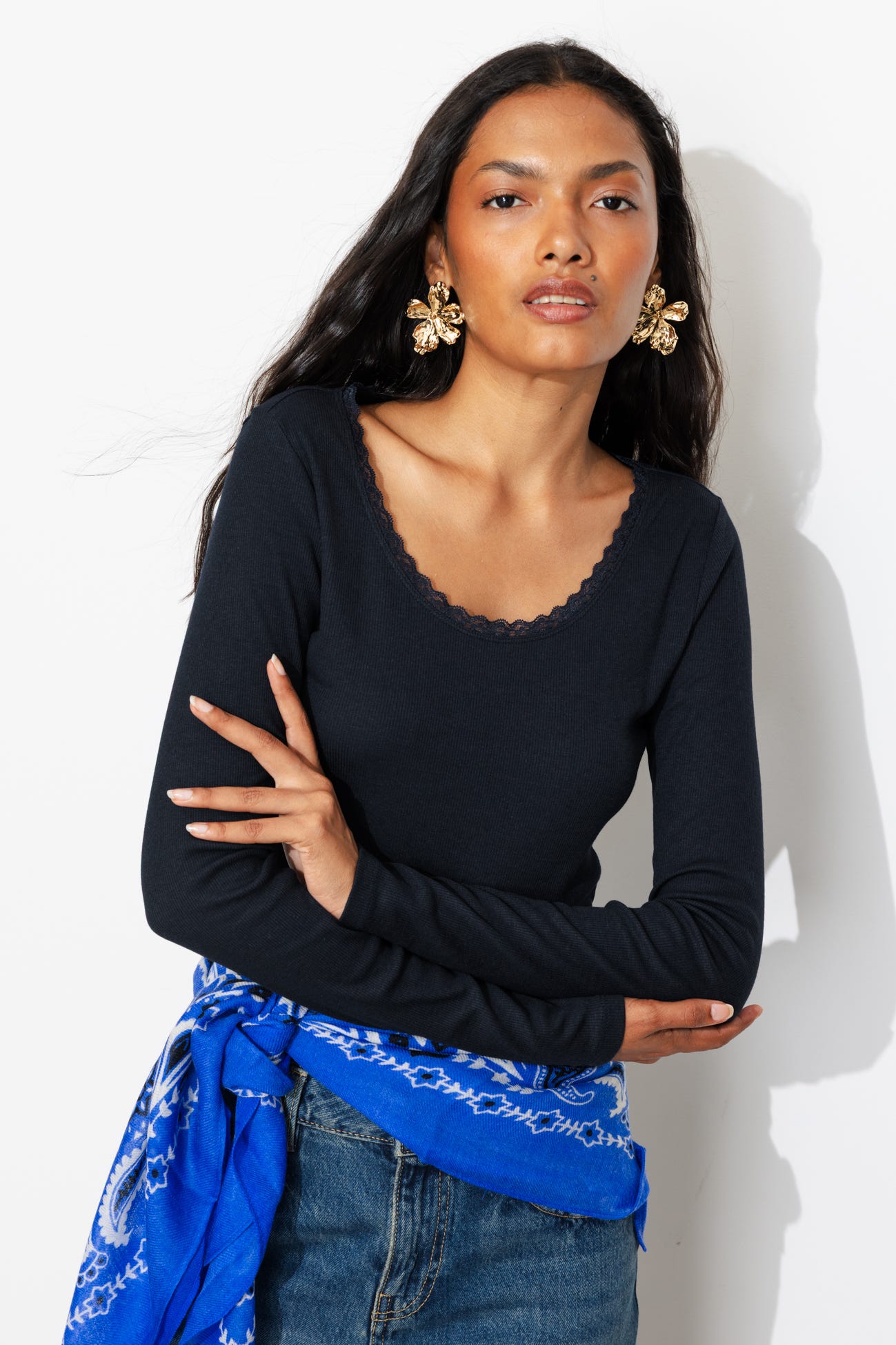 Lace-detail t-shirt