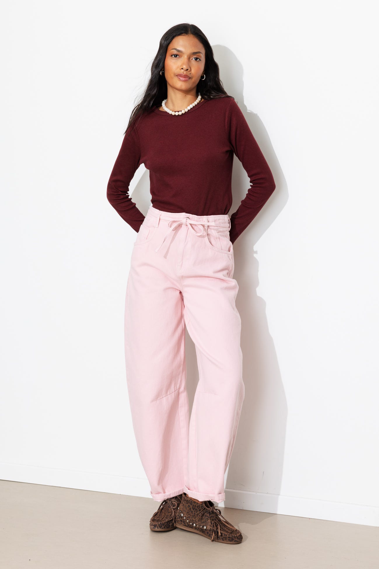 Long-sleeved rib t-shirt