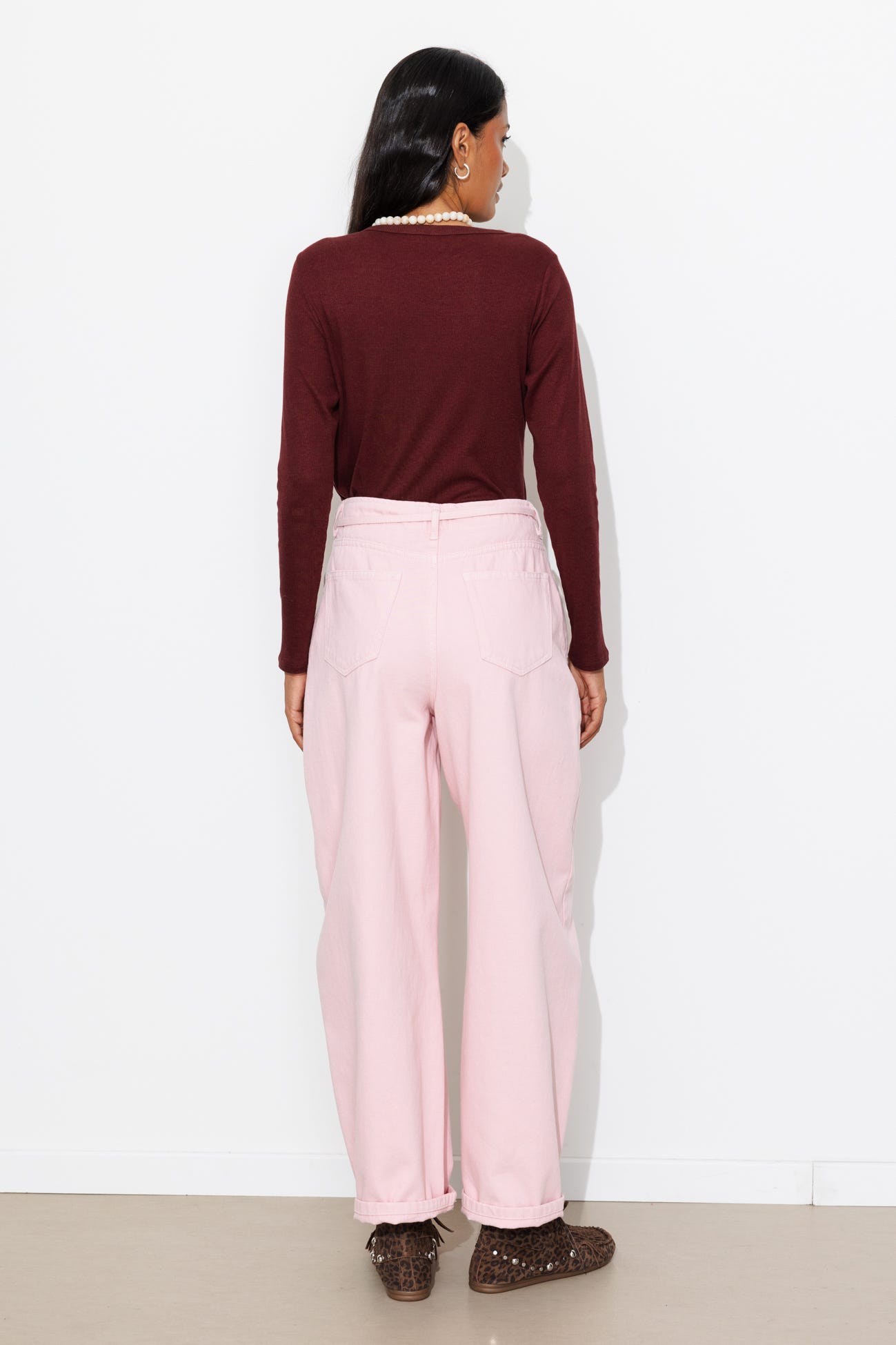 Long-sleeved rib t-shirt