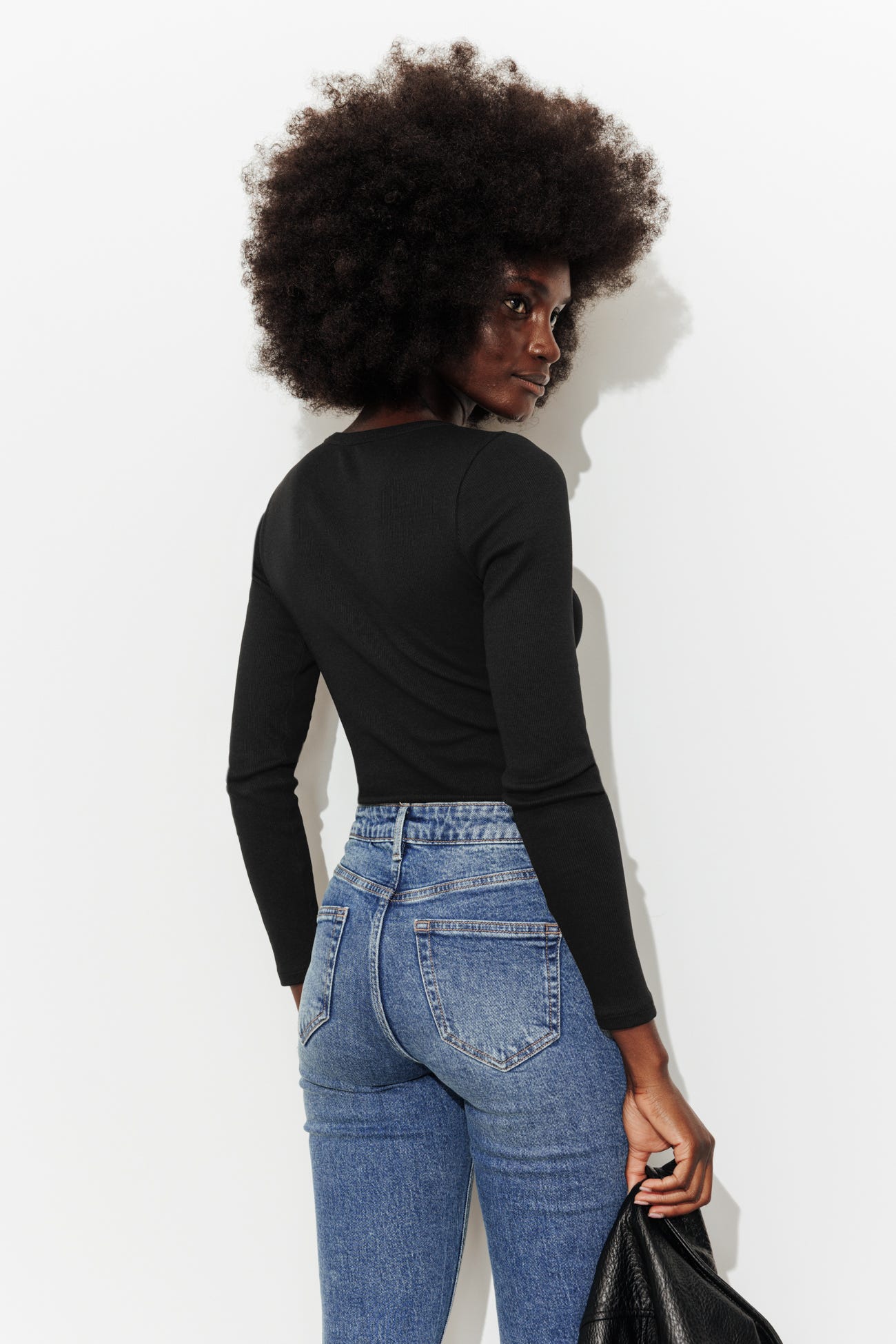 Body côtelé col V Femme