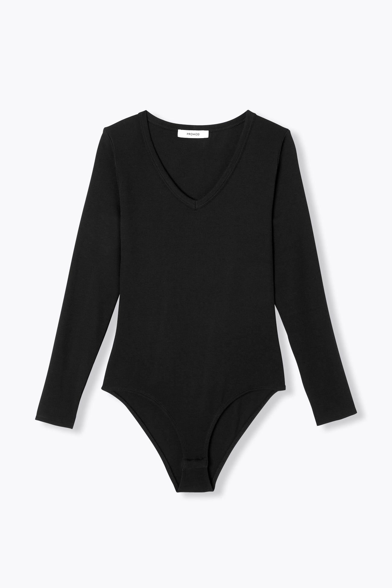 Body côtelé col V Femme