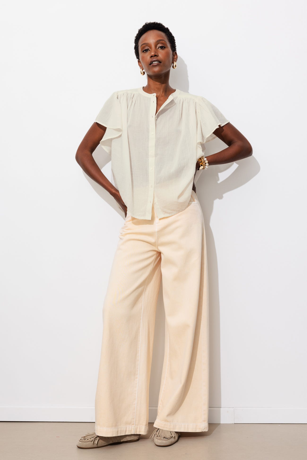 Chemise en cotonnade unie