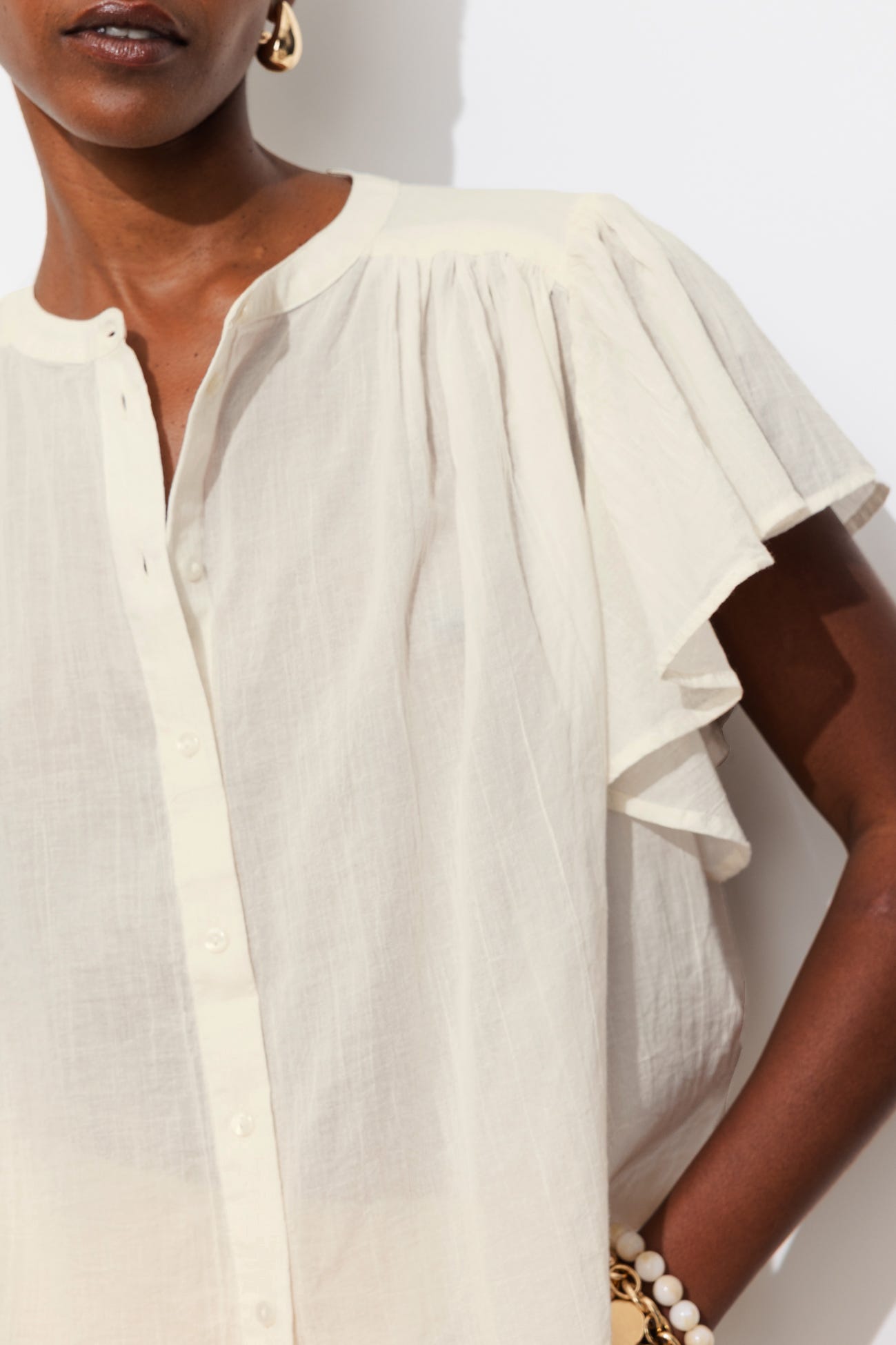 Chemise en cotonnade unie