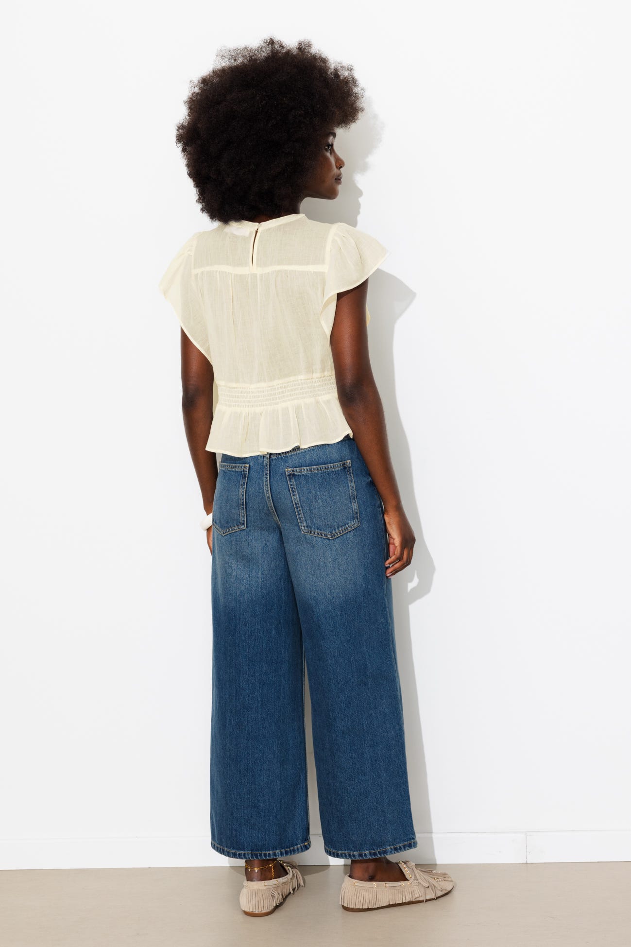 Blusa de algodón & guipur