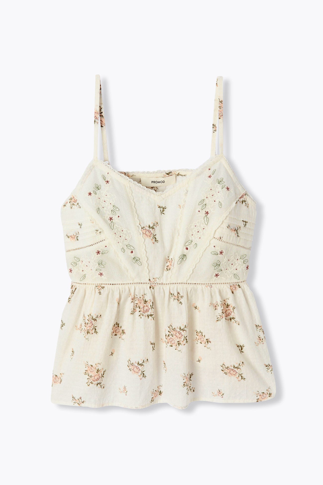Top fleuri à bretelles Femme