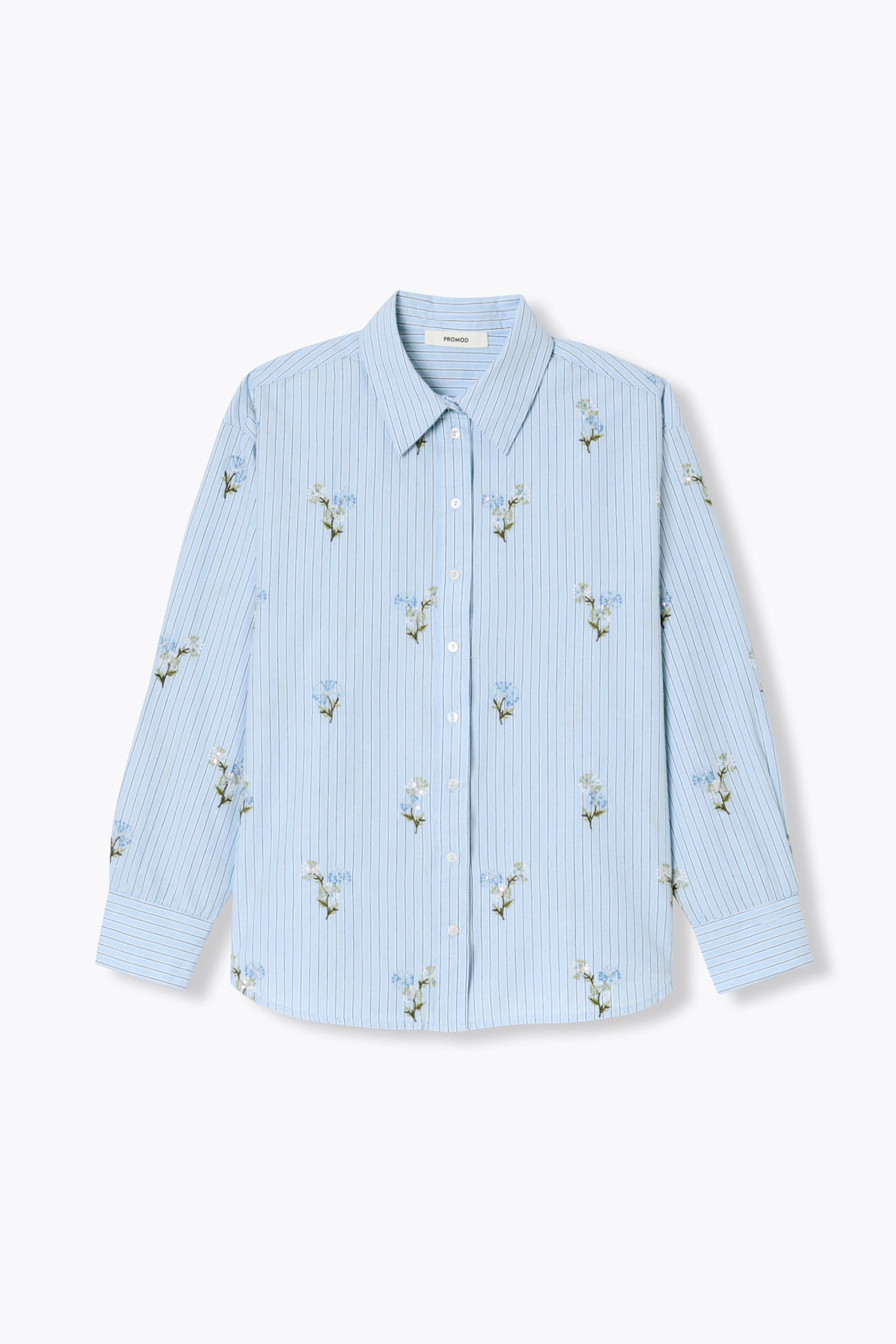 Chemise rayée brodée Femme