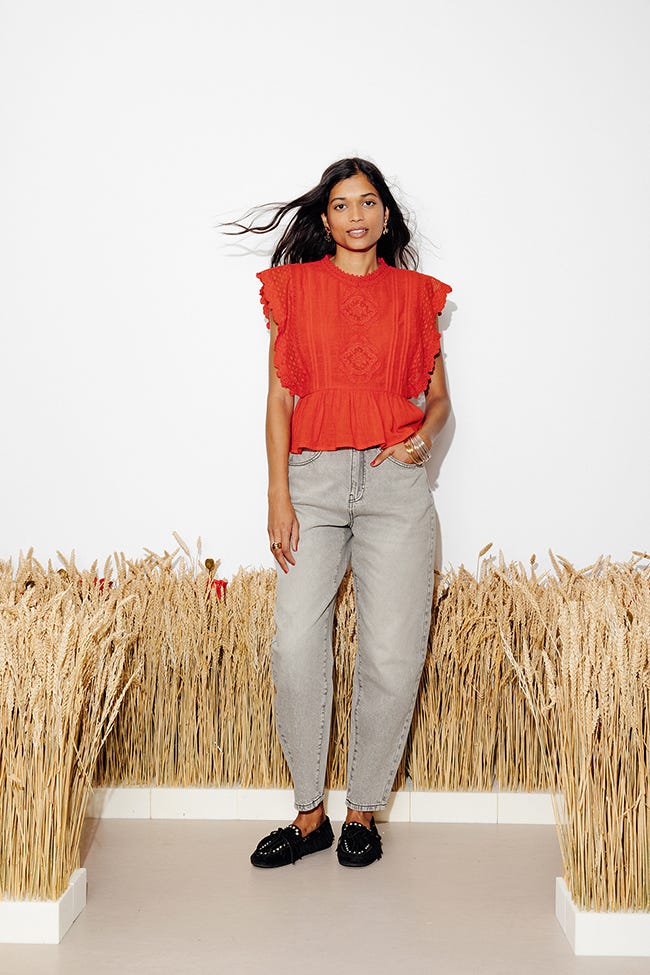 Retro-romantische Bluse