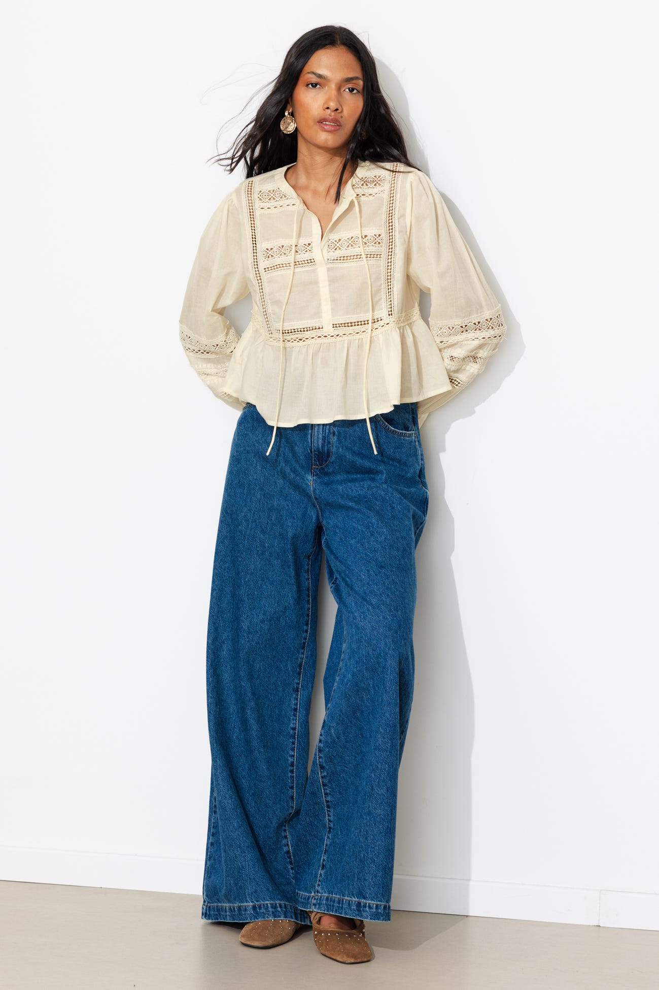 Blusa detalle encaje