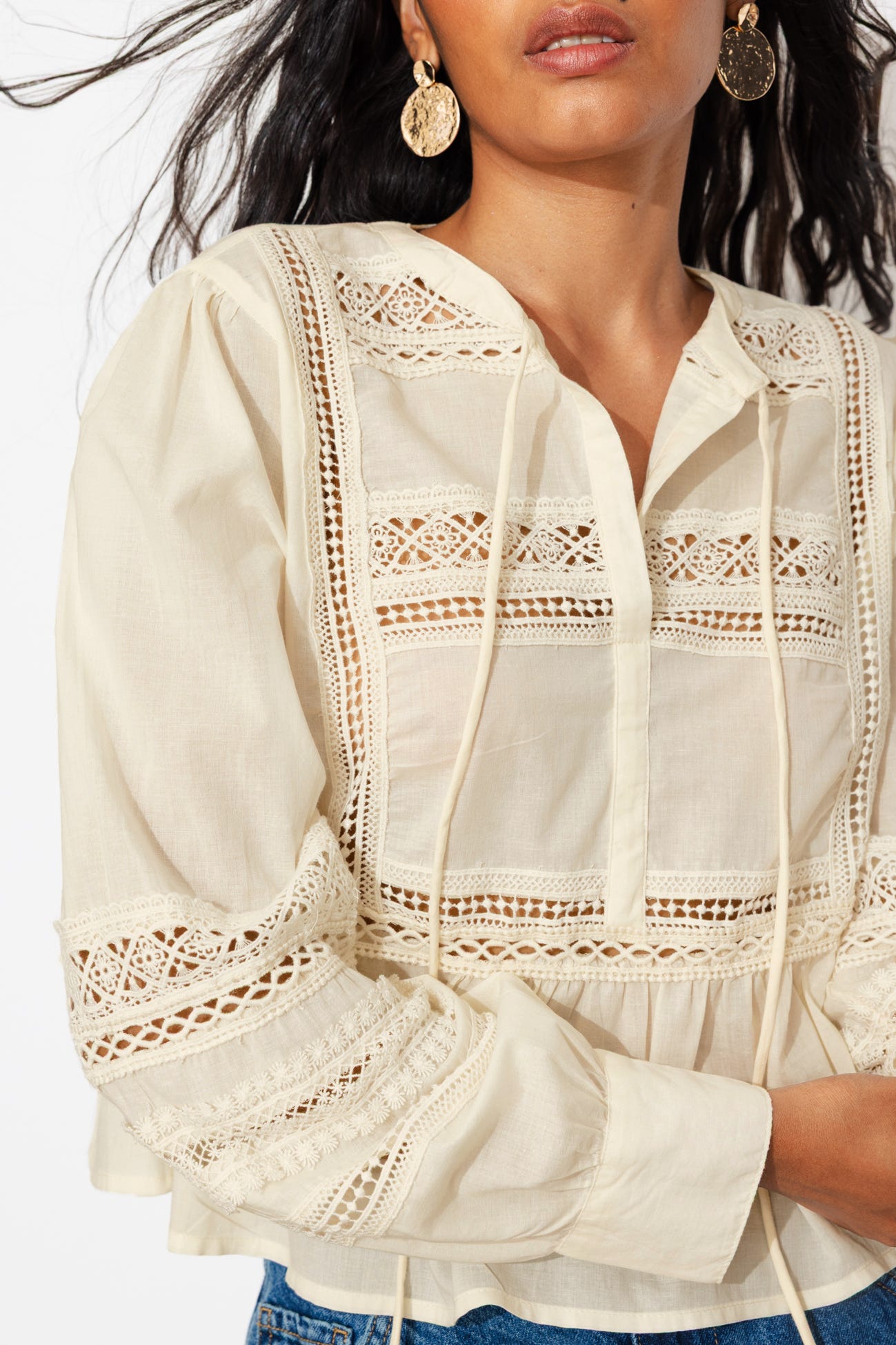 Blusa detalle encaje