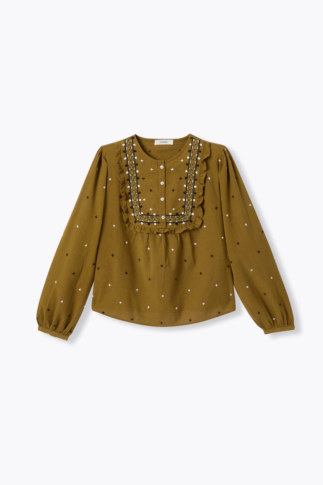 Blouse brodée à plastron