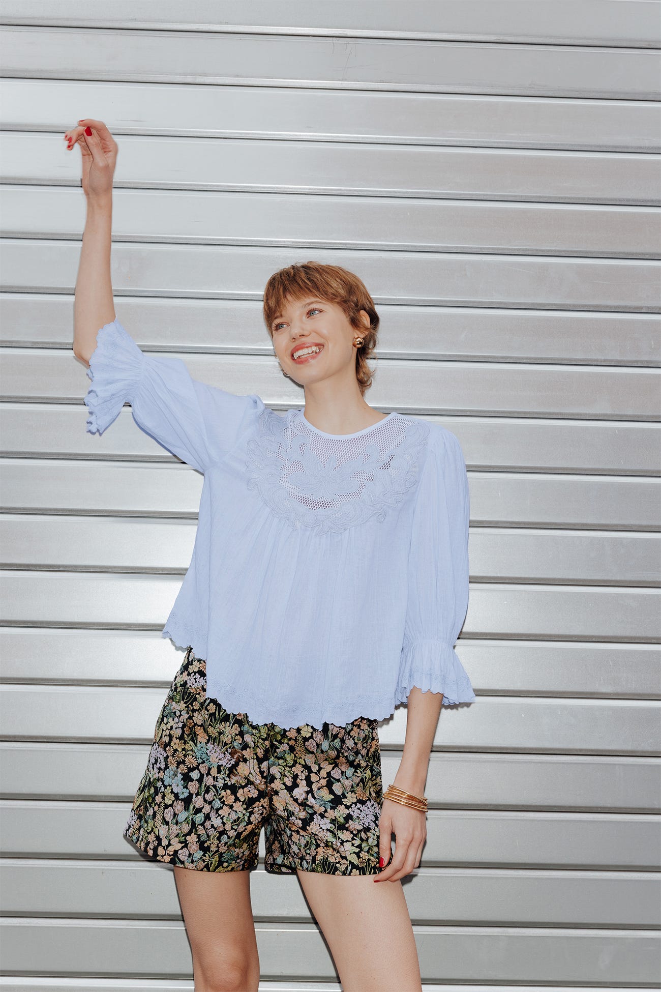 Blusa romantica ricamata Donna