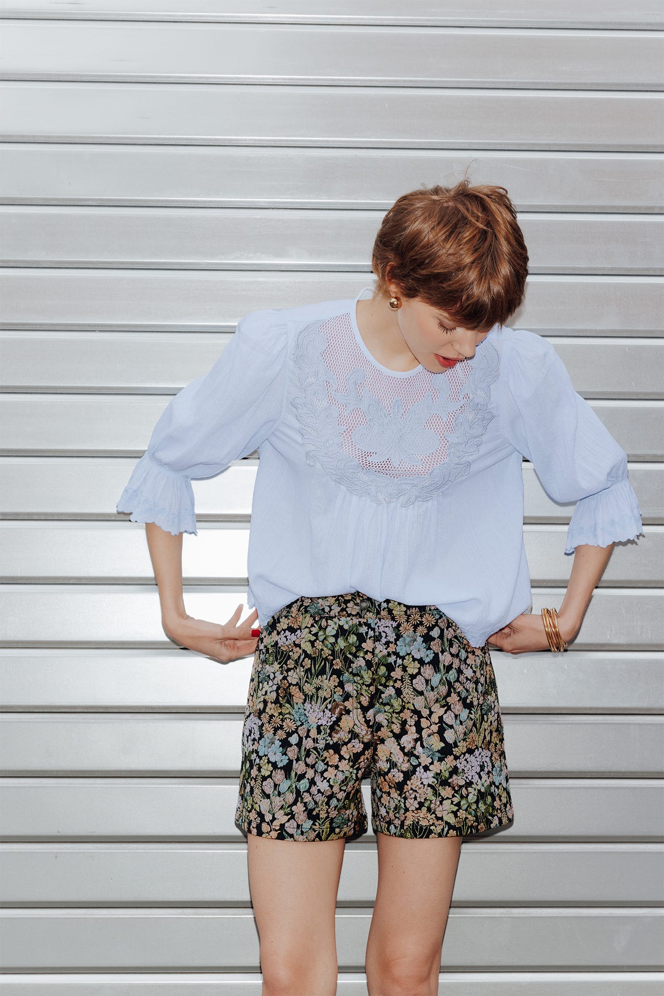 Blusa romantica ricamata Donna