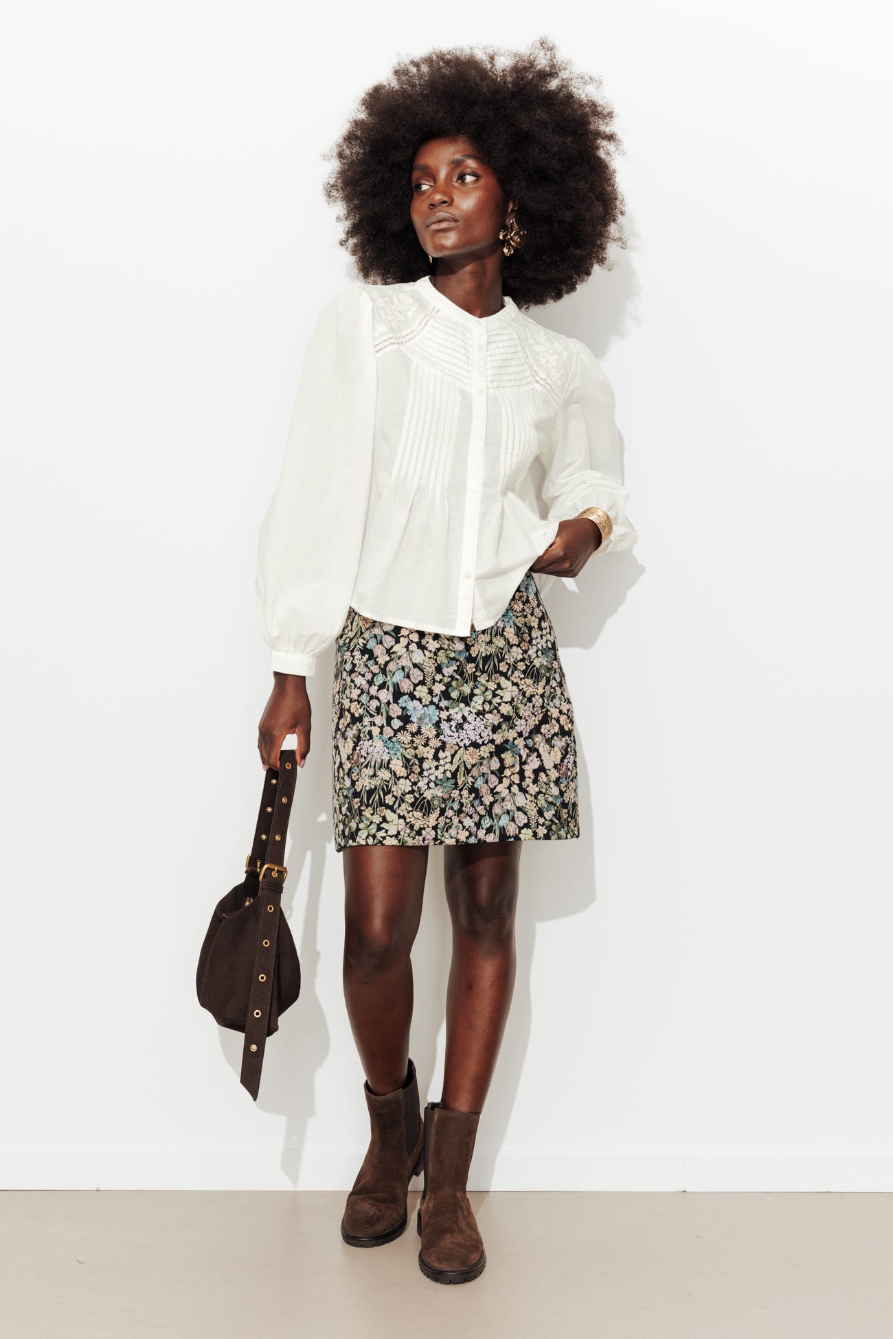 Blouse plissée romantique