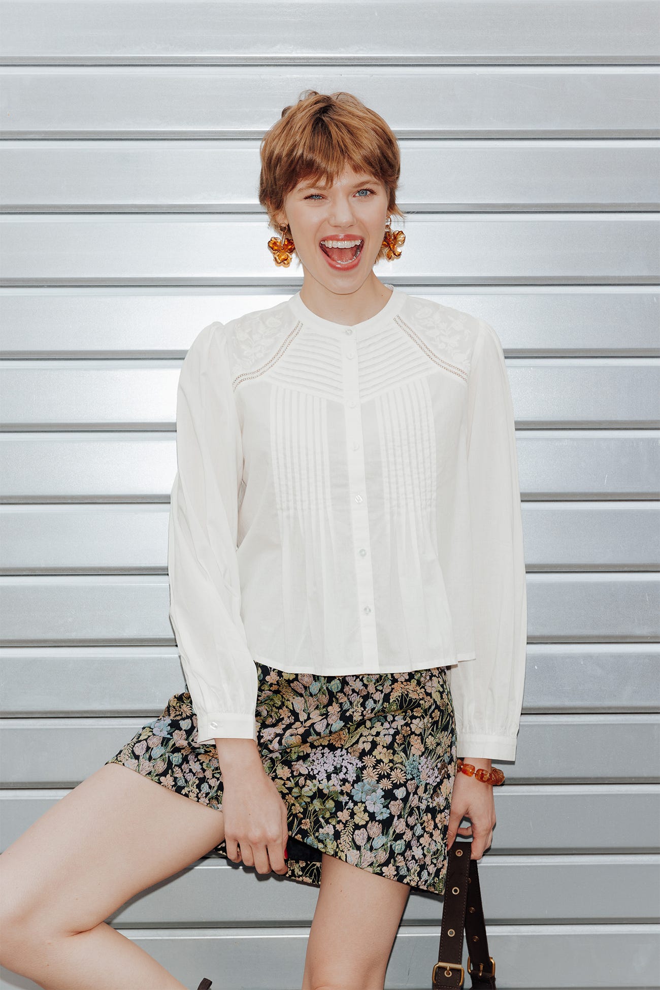 Blouse plissée romantique