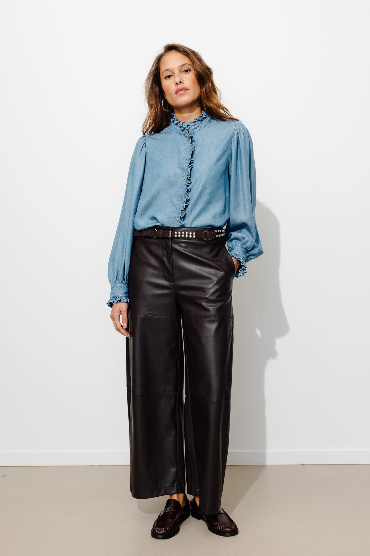 Chemise volantée en lyocell