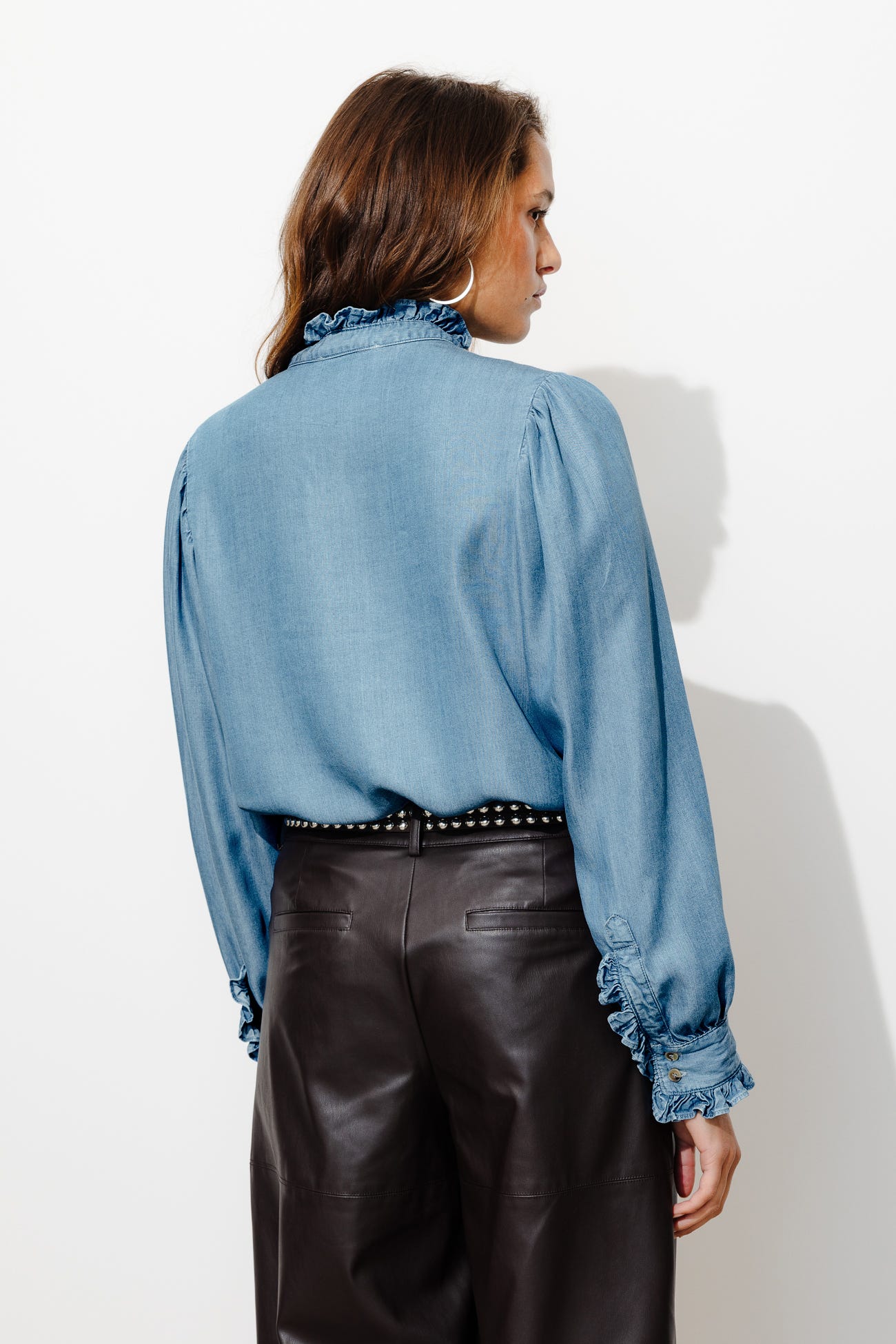 Chemise volantée en lyocell