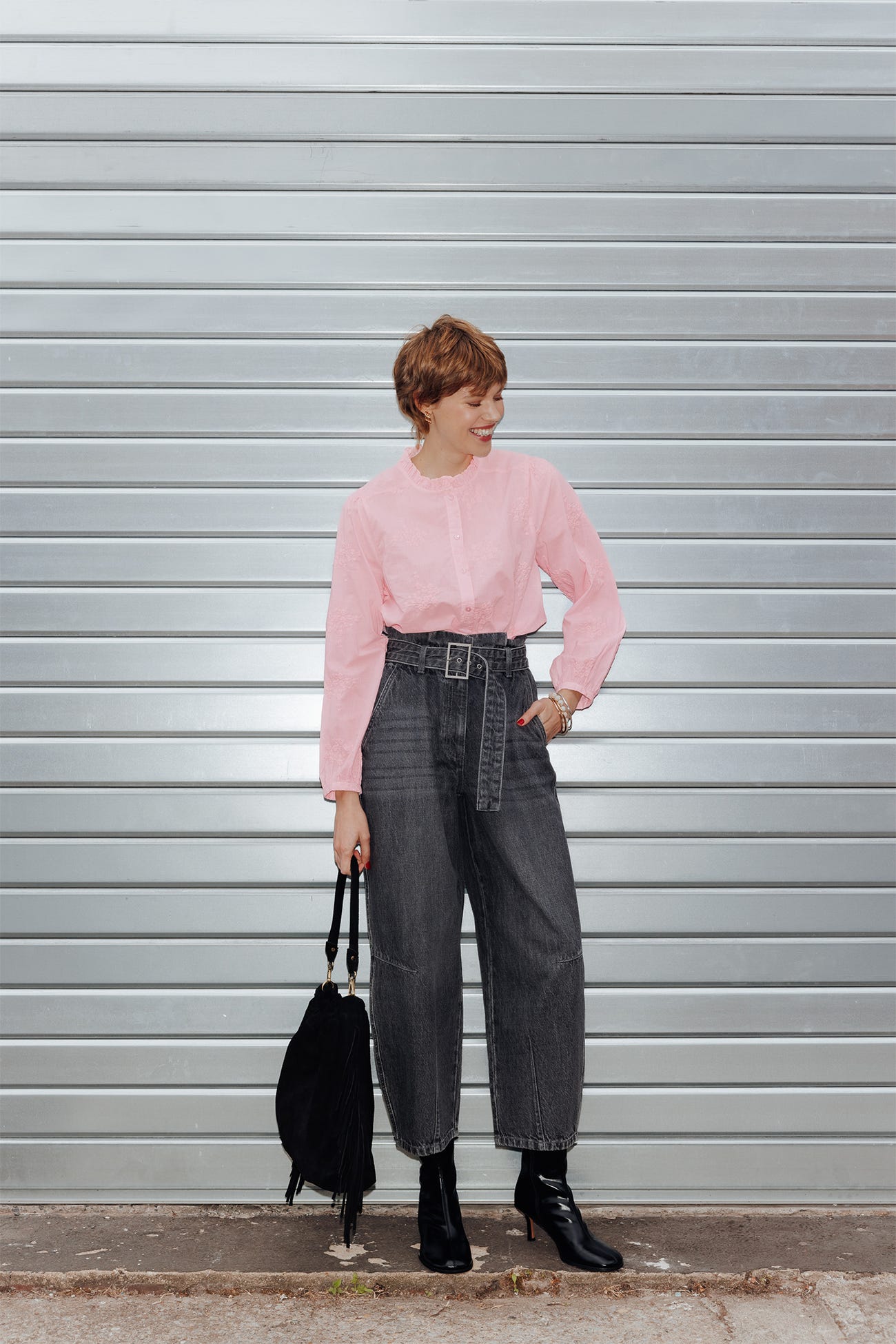 Chemise en cotonnade brodée