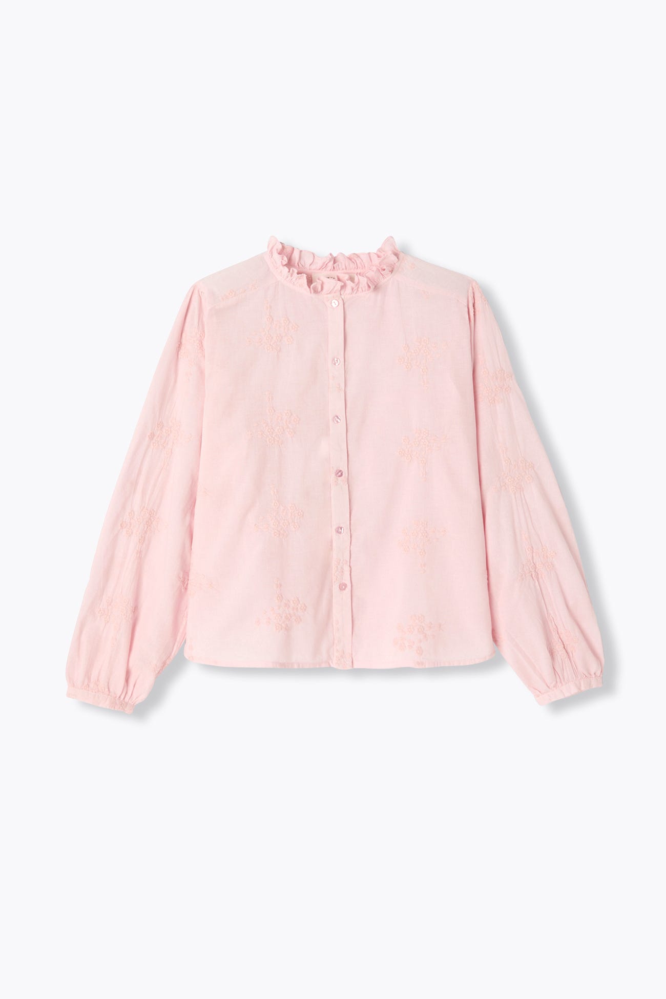 Chemise en cotonnade brodée