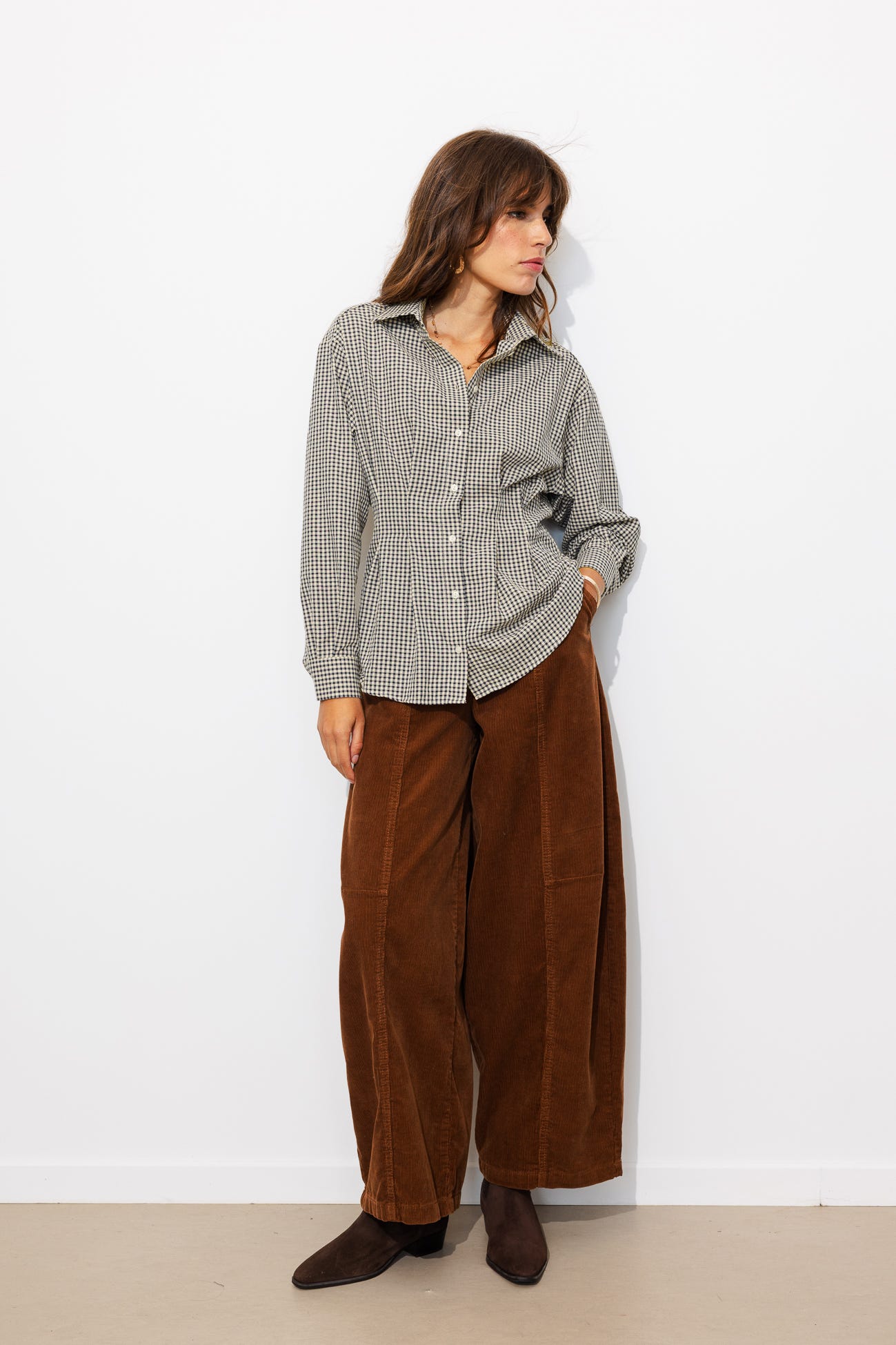 Camisa de cuadros entallada
