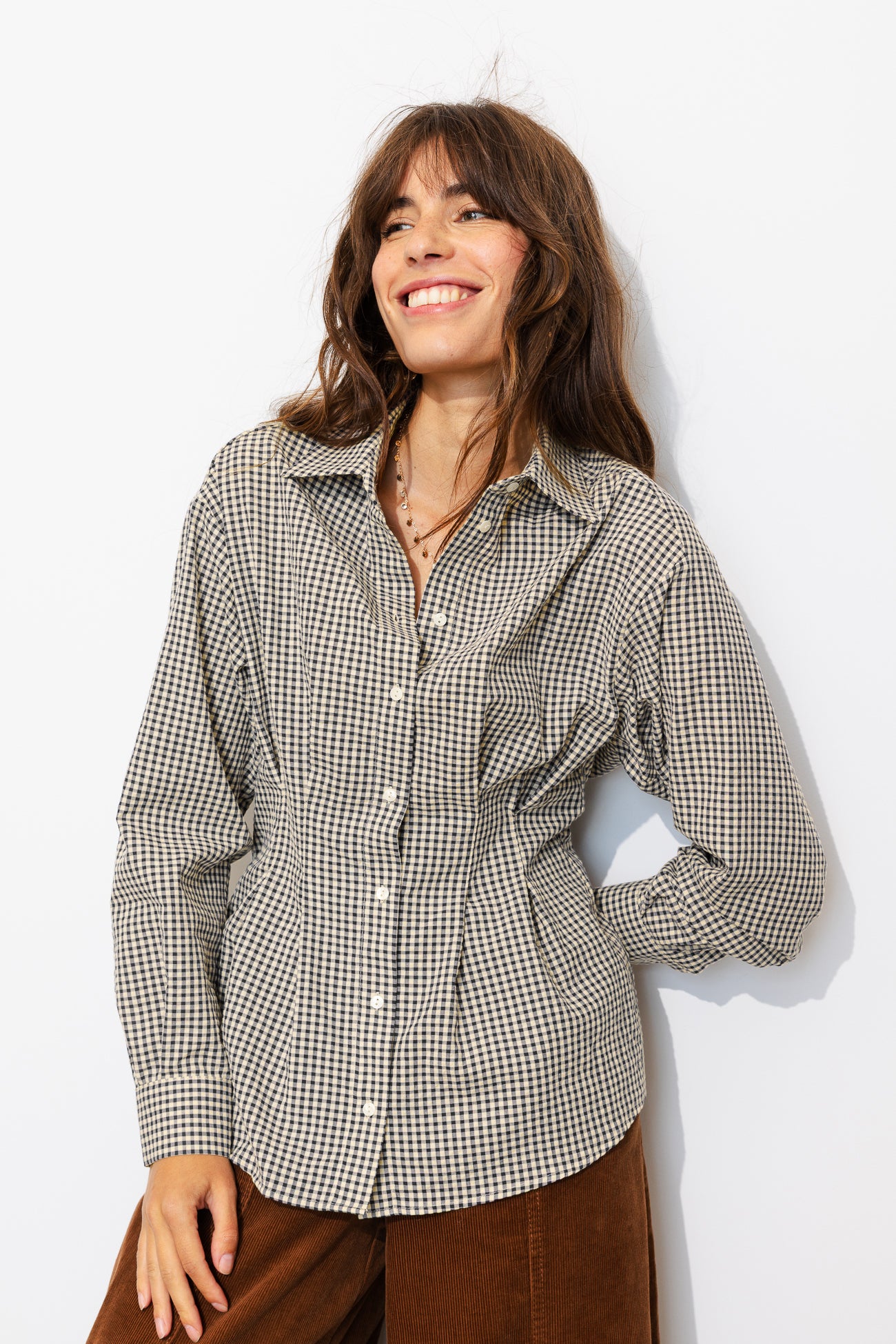 Chemise cintrée à carreaux - 44
