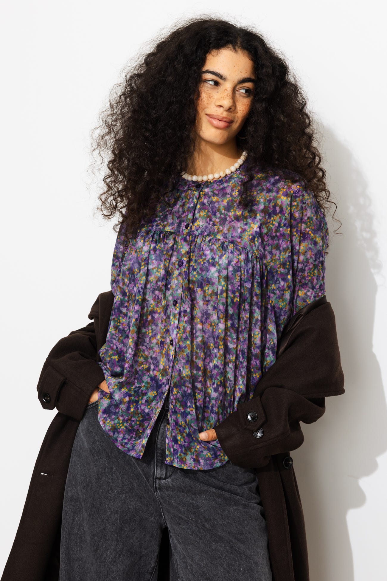 Camisa de muselina estampada