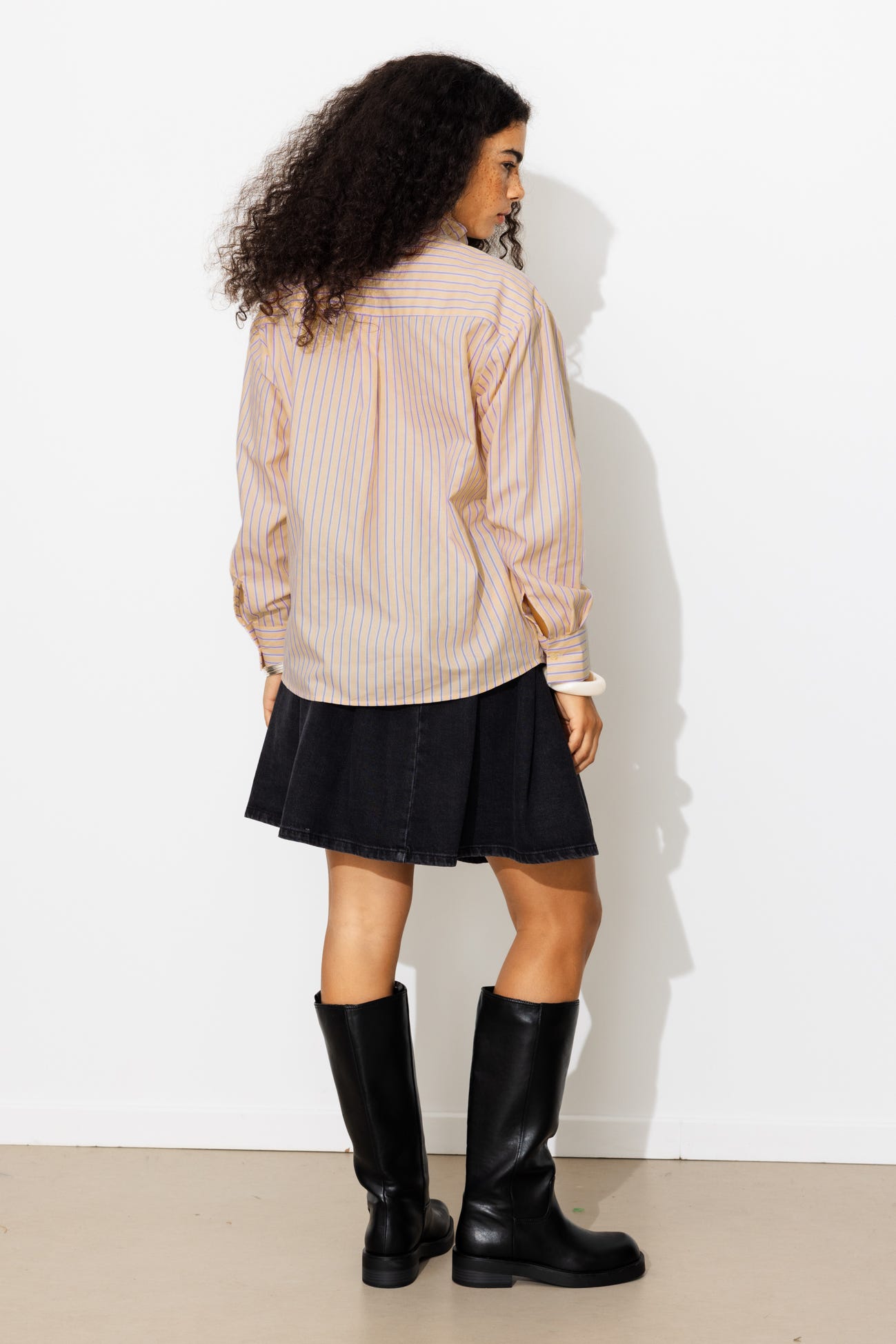 Victorian collar striped shirt