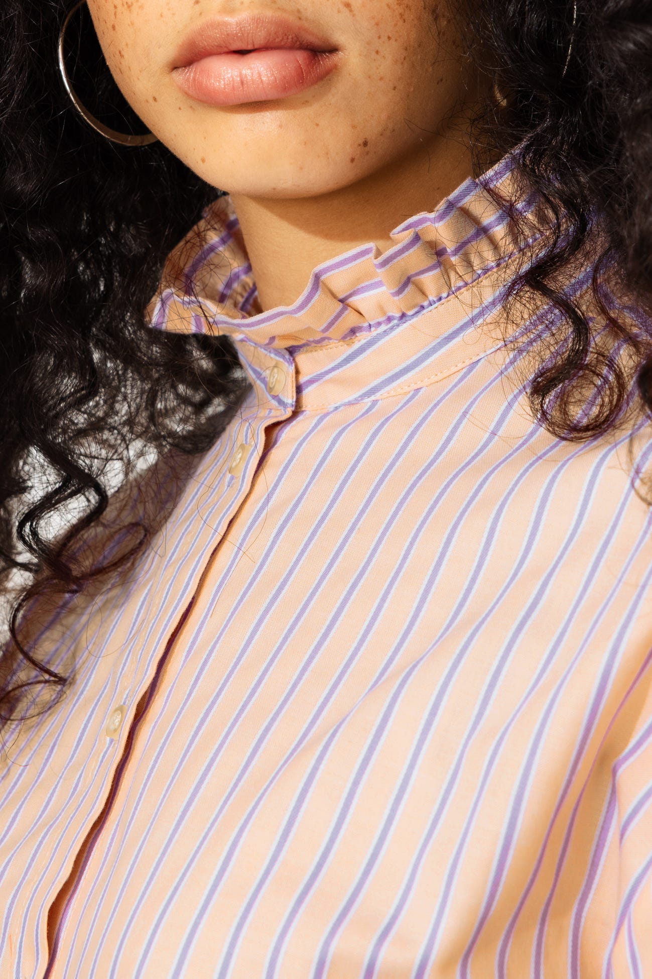 Victorian collar striped shirt