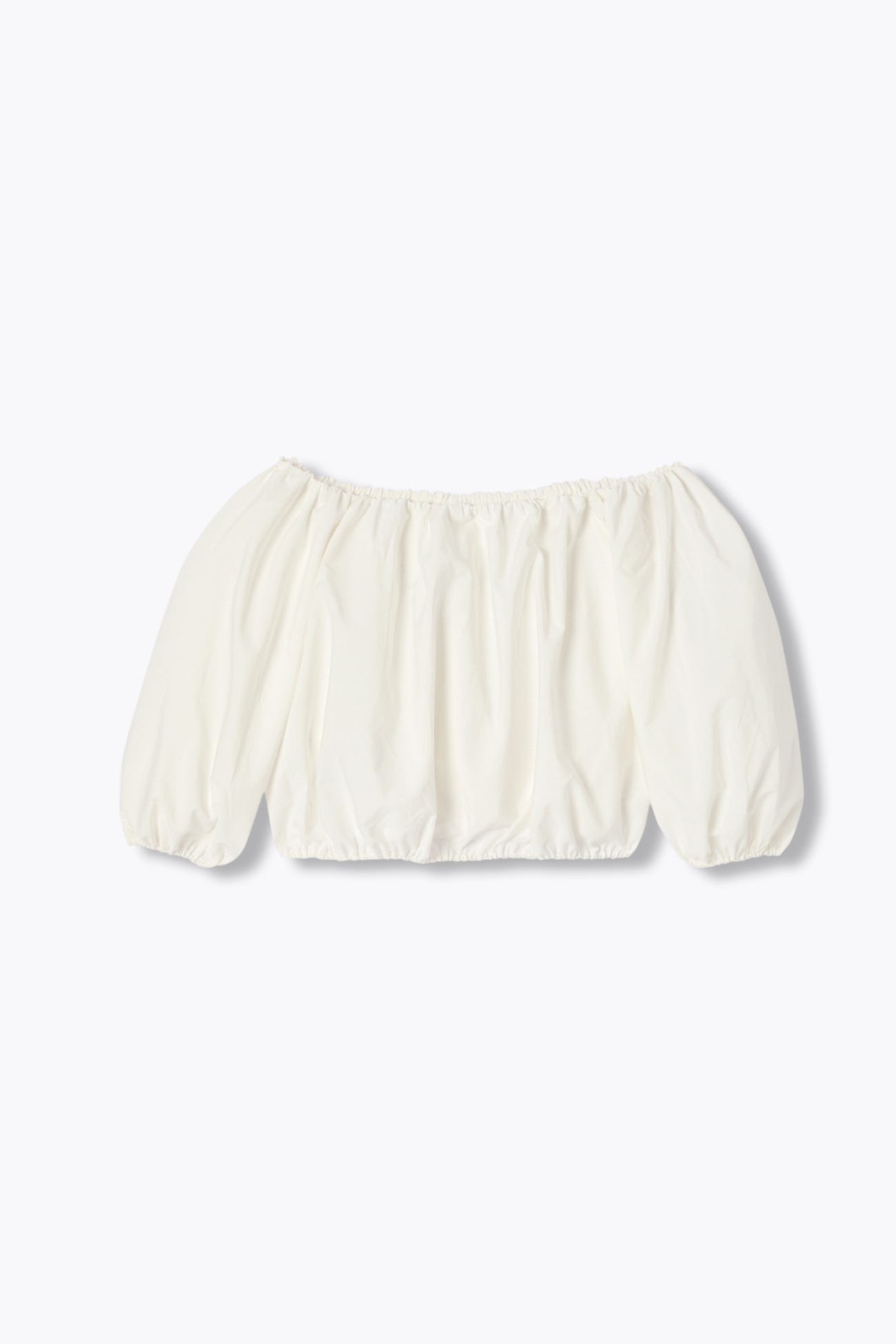 Short plain puffball blouse