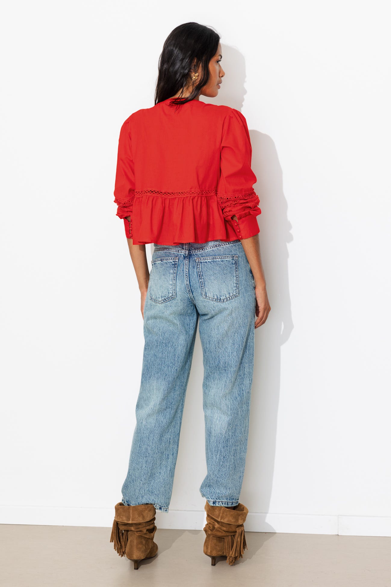 Blouse détail dentelle Femme