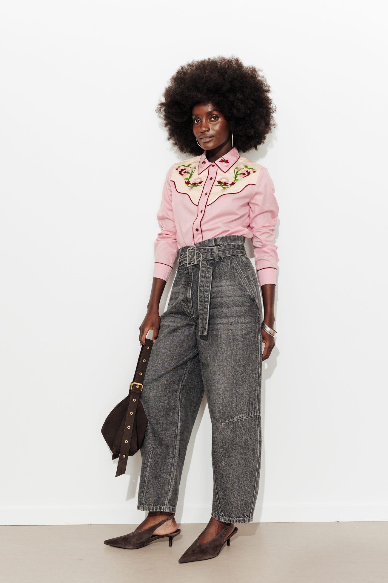 Chemise western brodée Femme