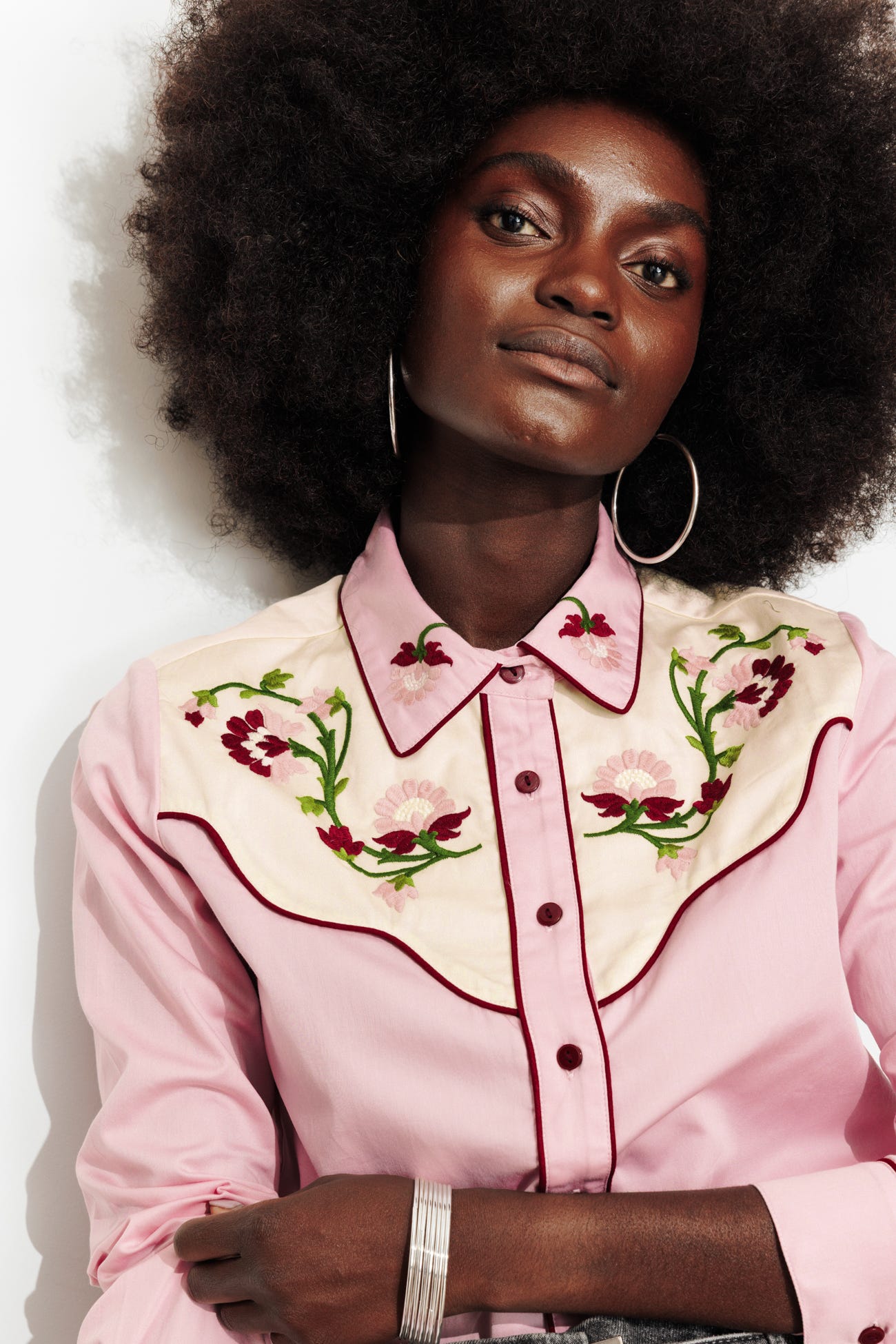 Chemise western brodée Femme