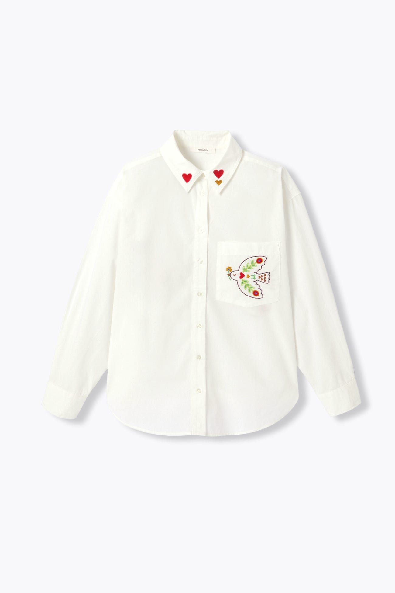Chemise brodée oiseaux Femme